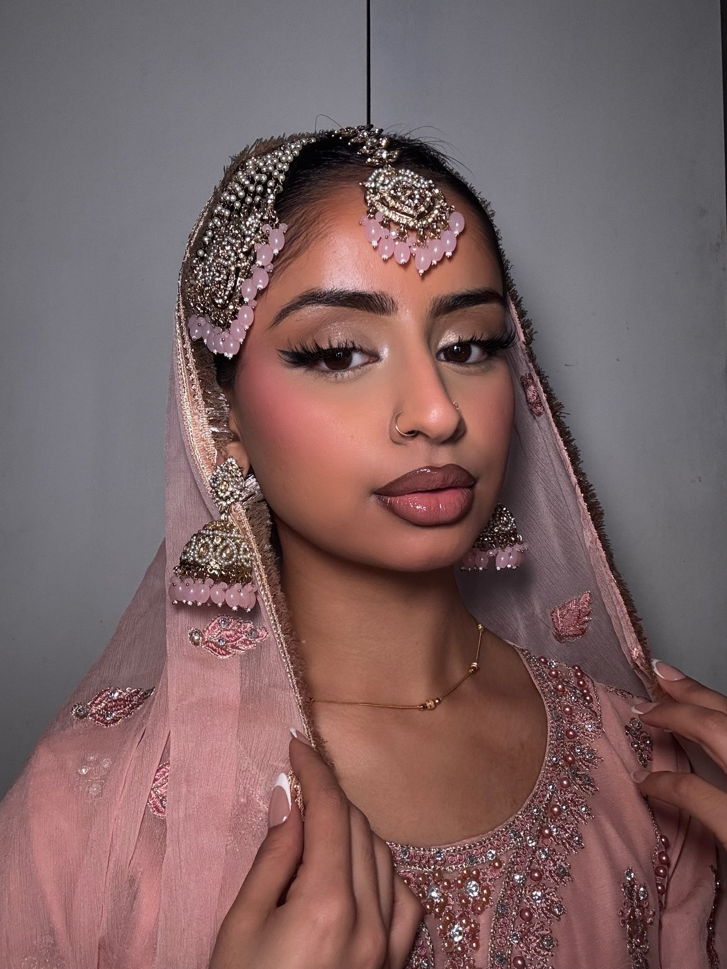 Afroza jhumar set ~ Pink