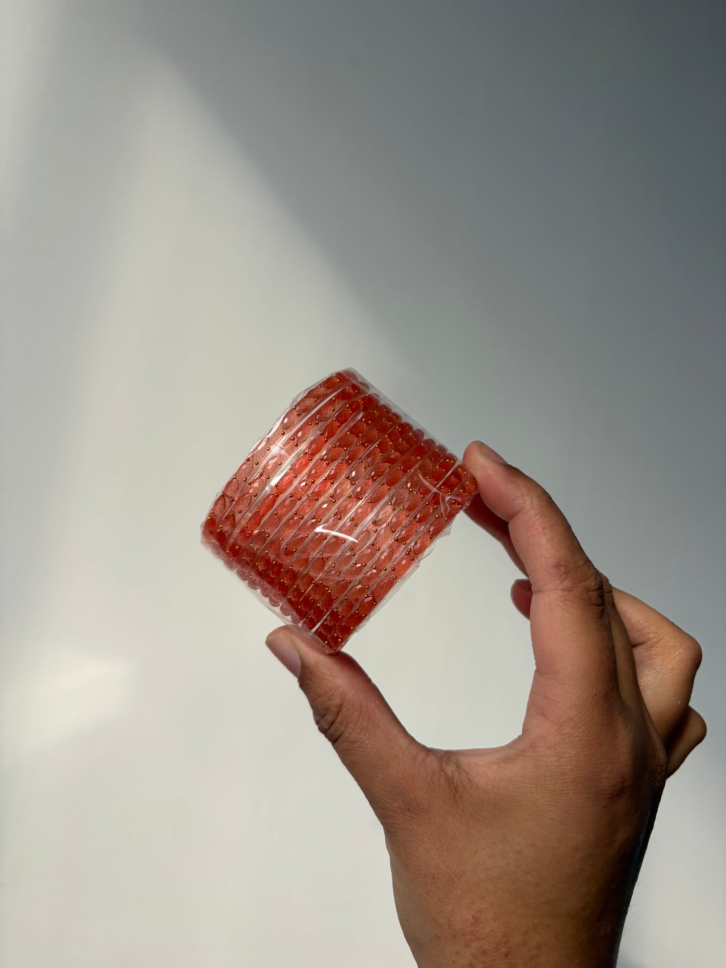 Rangeen glass bangle set ~Orange