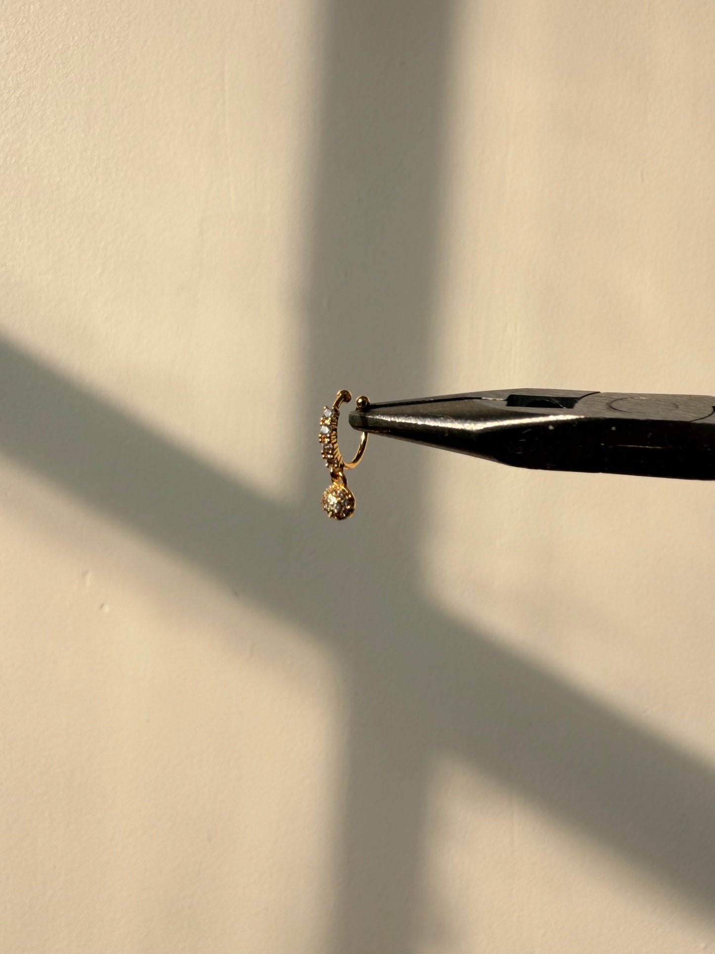 Moon nose ring - gold (no piercing needed)