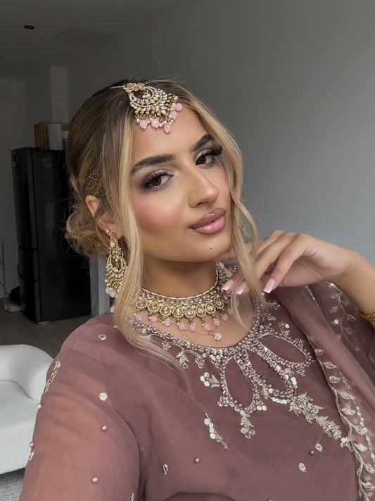 Farah jewellery set~ Pastel pink