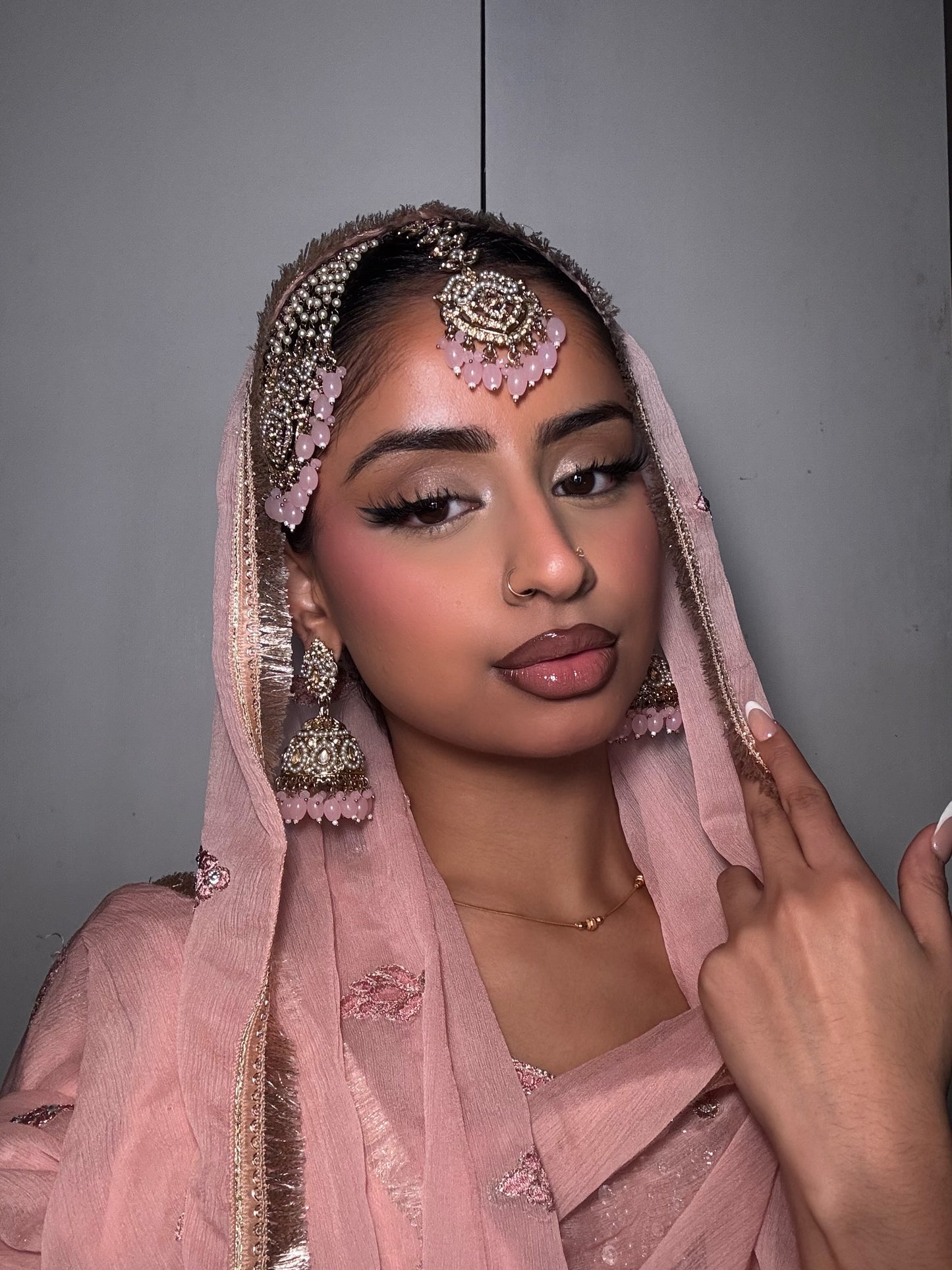 Afroza jhumar set ~ Pink