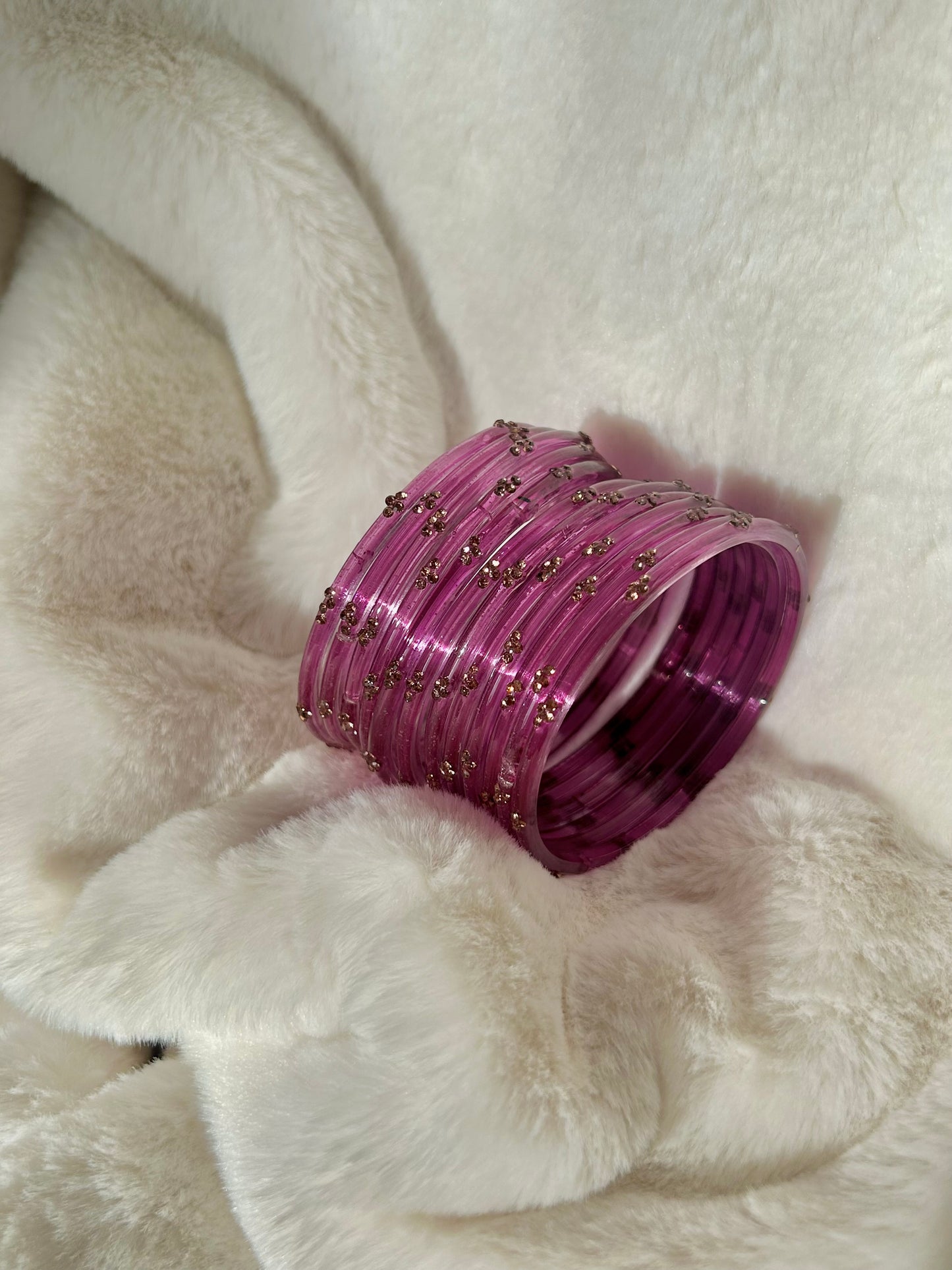 Rangeen glass bangle set ~Dusky Purple/mauve