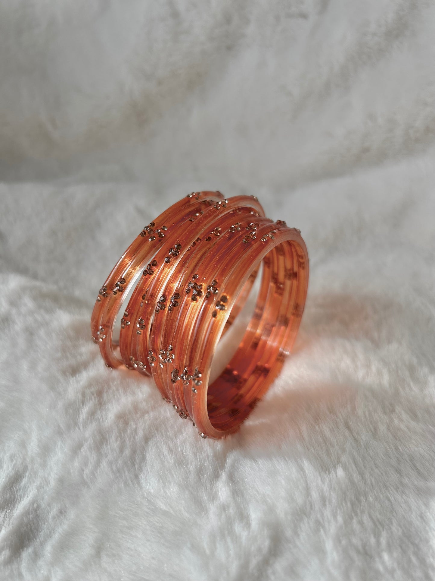 Rangeen glass bangle set ~Orange