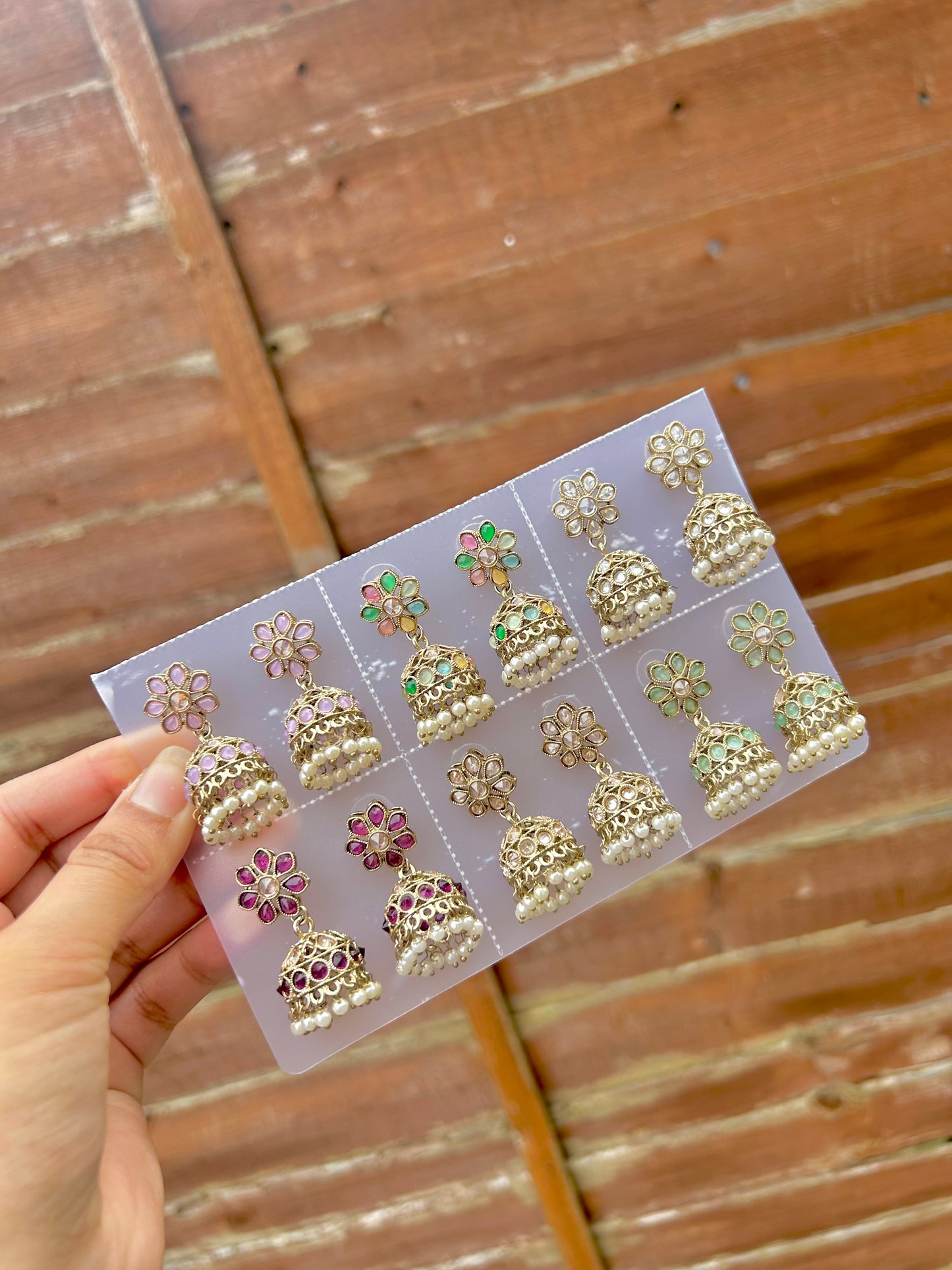 Sara mini jhumka sets (colours vary)