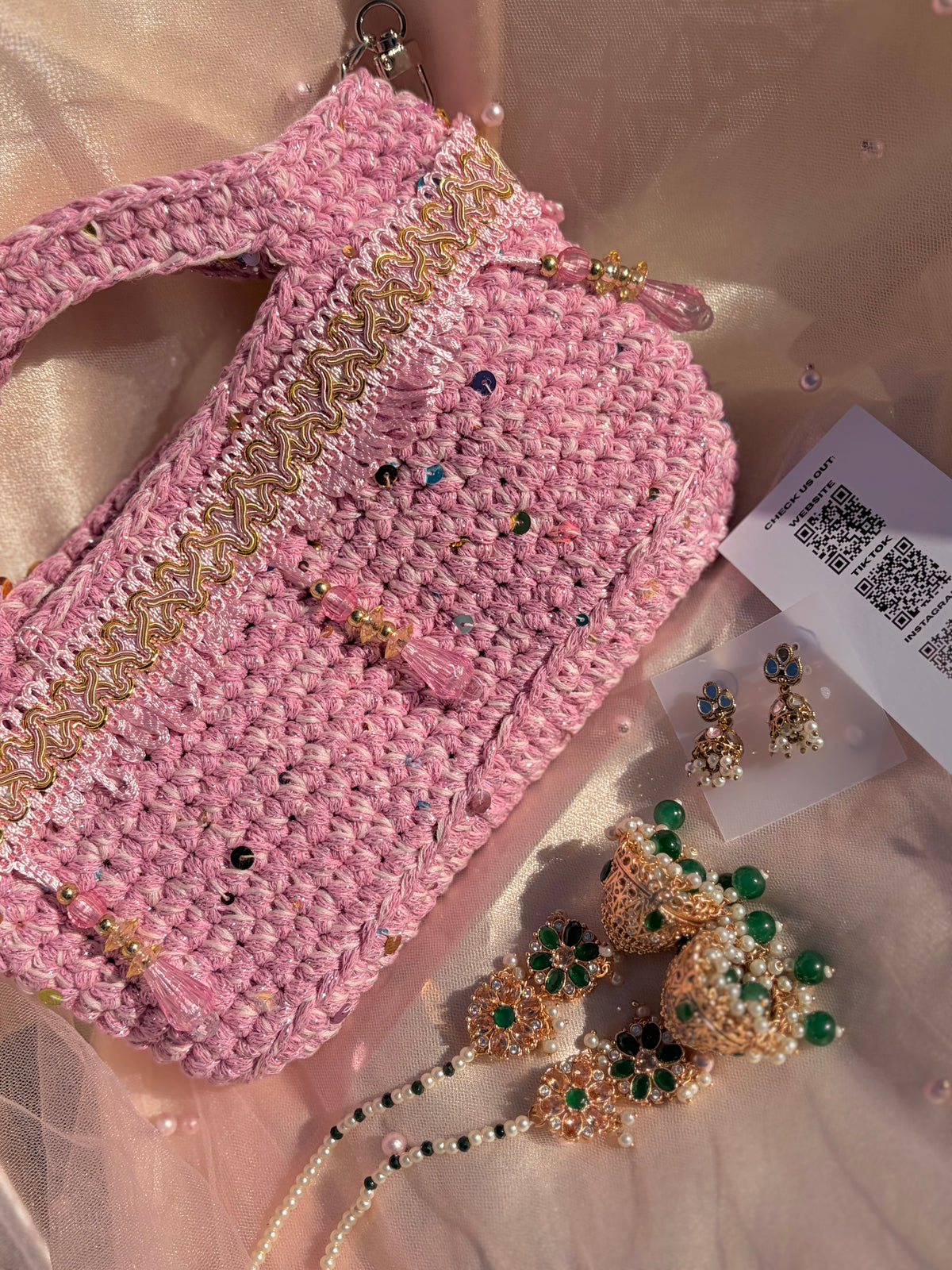 Crochet bag gift set ~ Pink