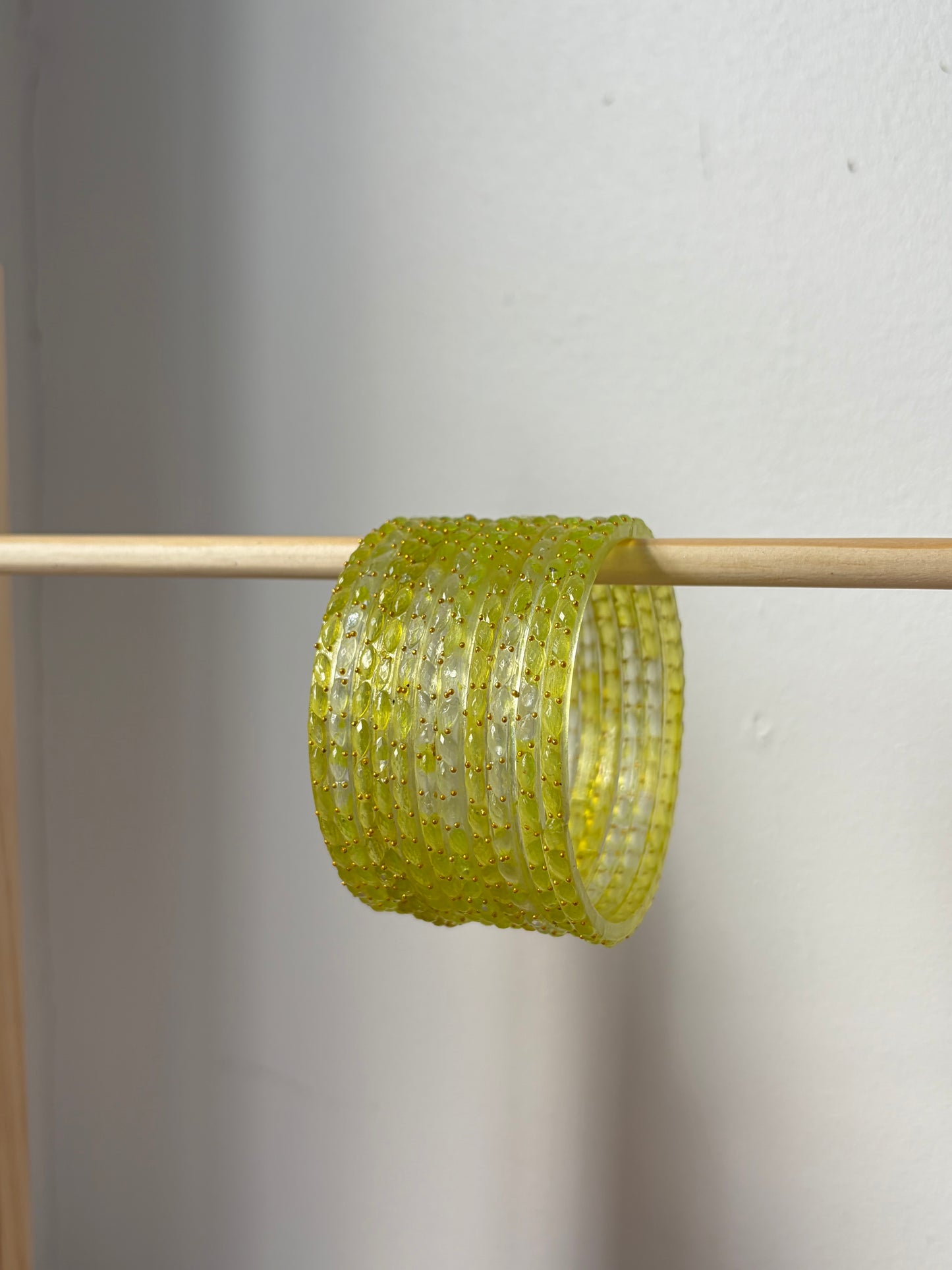 Rangeen glass bangle set ~ lime/canary yellow