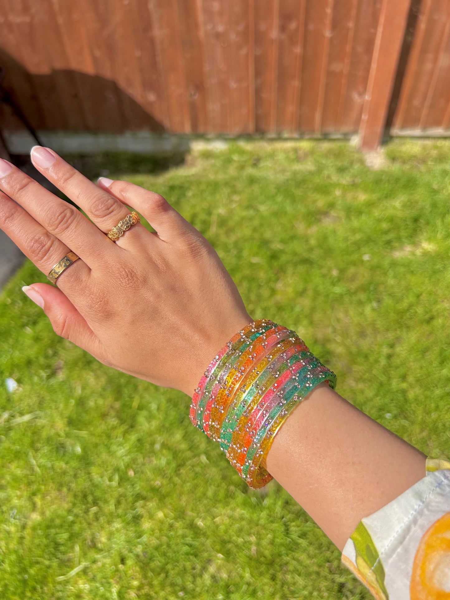 Rangeen glass bangle set ~ Light Pastel