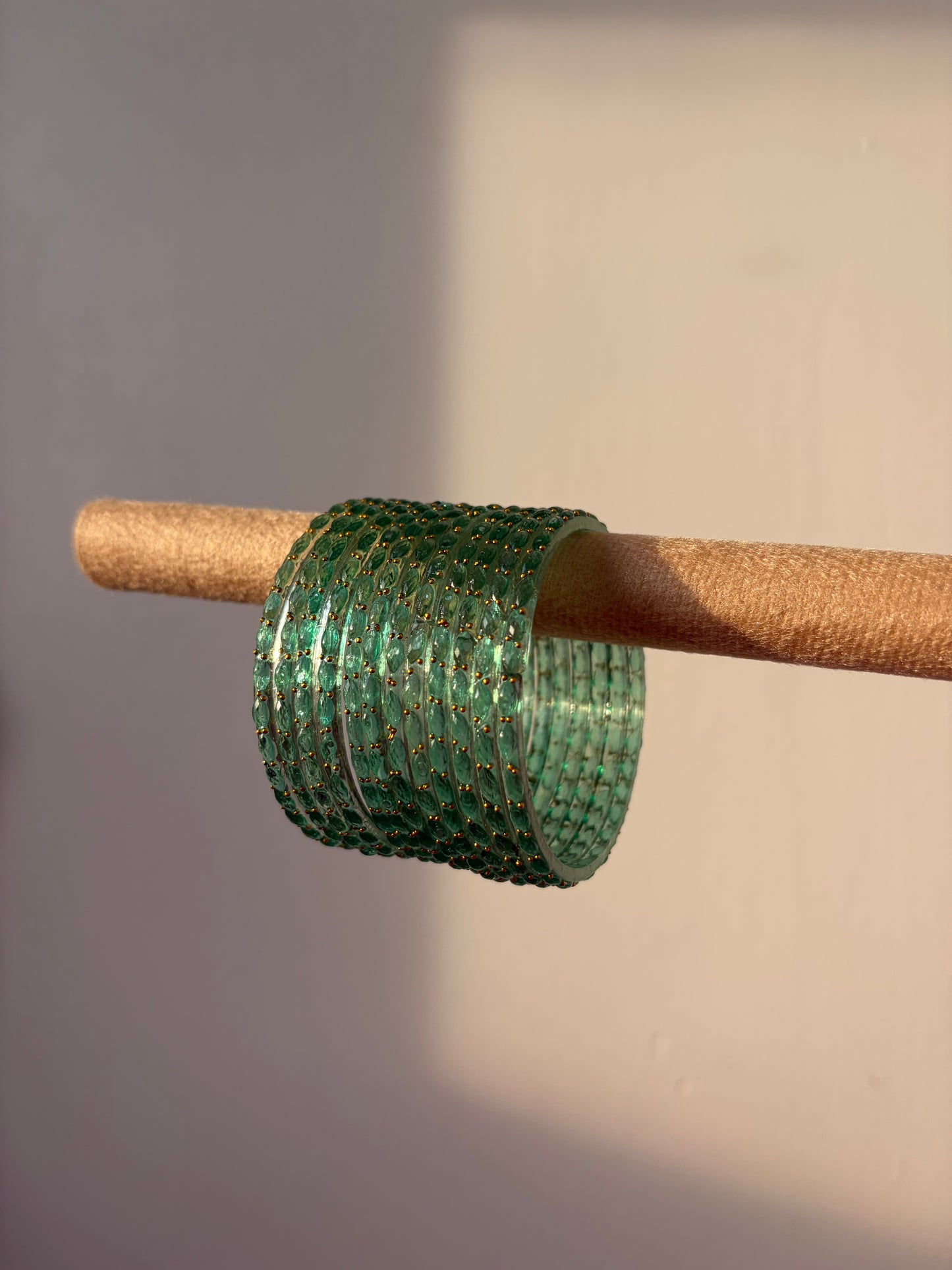 Rangeen glass bangle set ~ Aqua