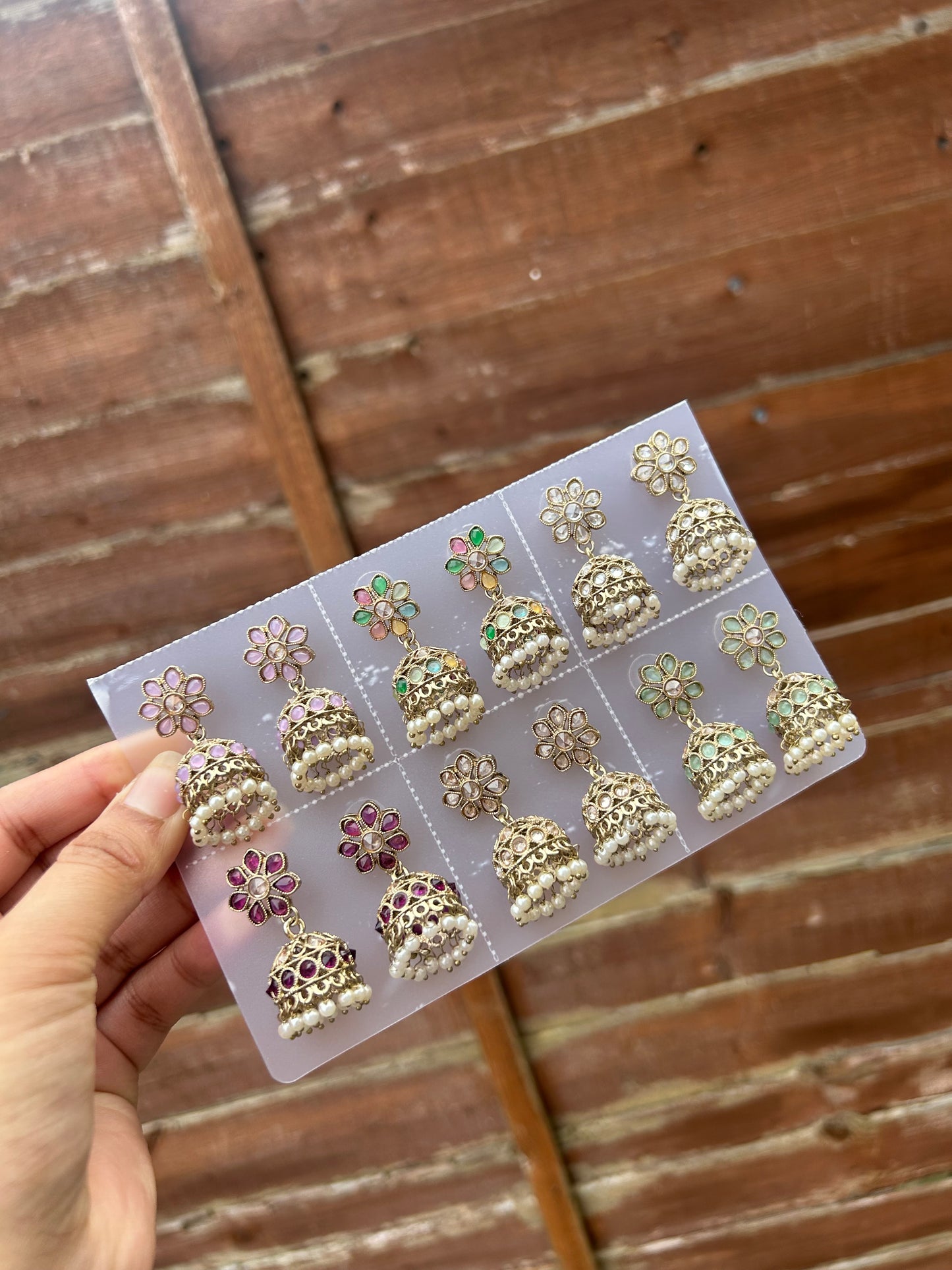 Sara mini jhumka sets (colours vary)