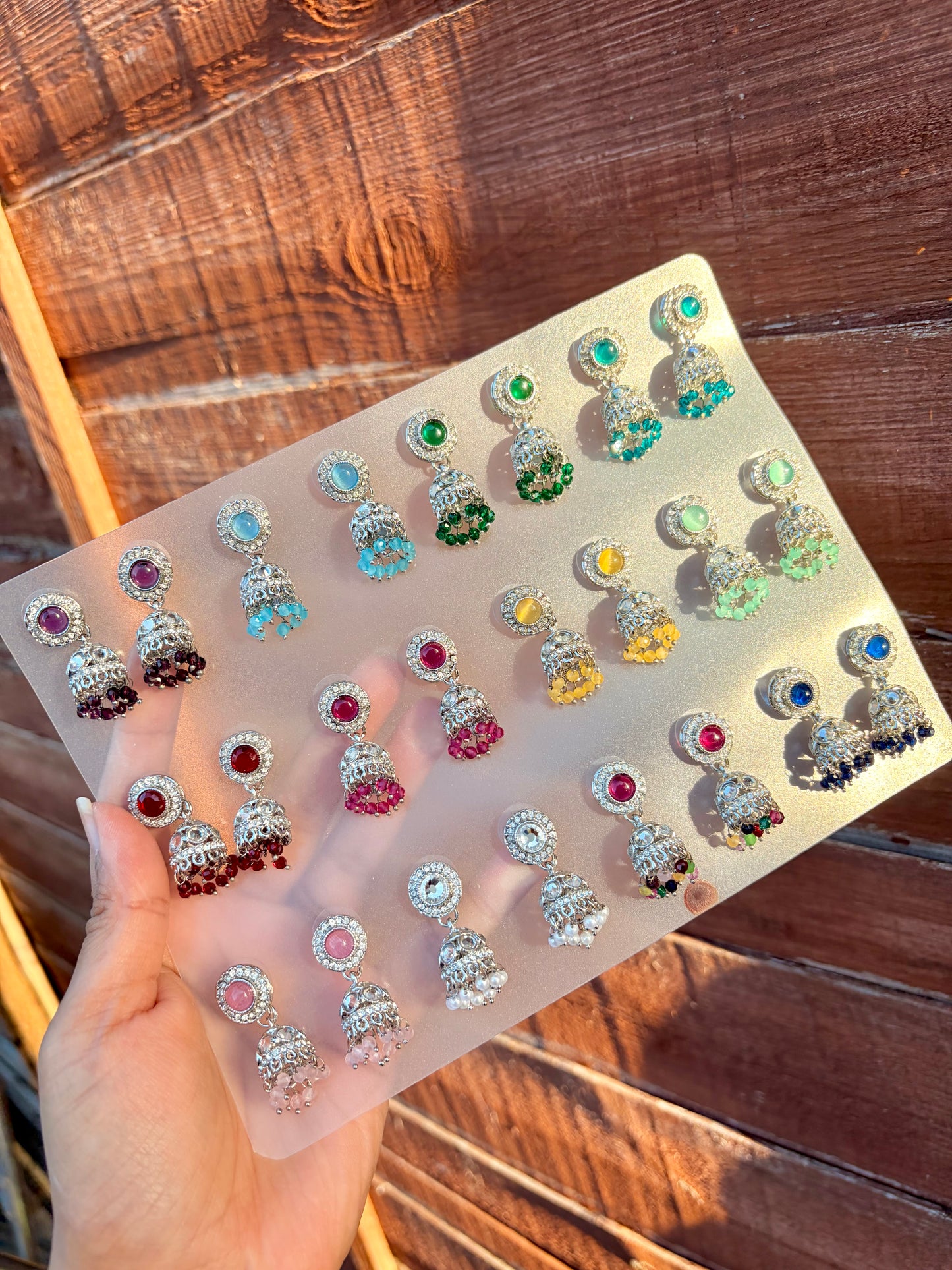 Asfa jhumka set~ silver