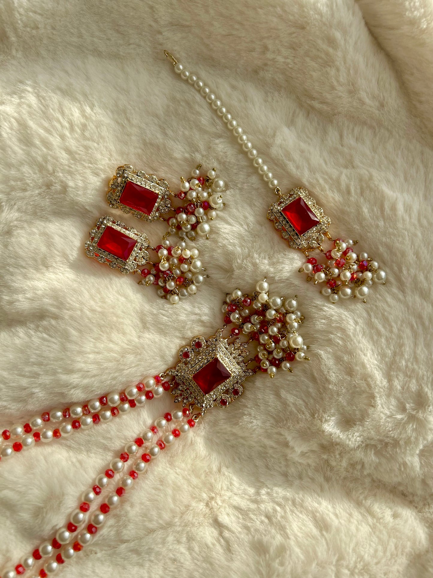 Hala jewellery set -maroon