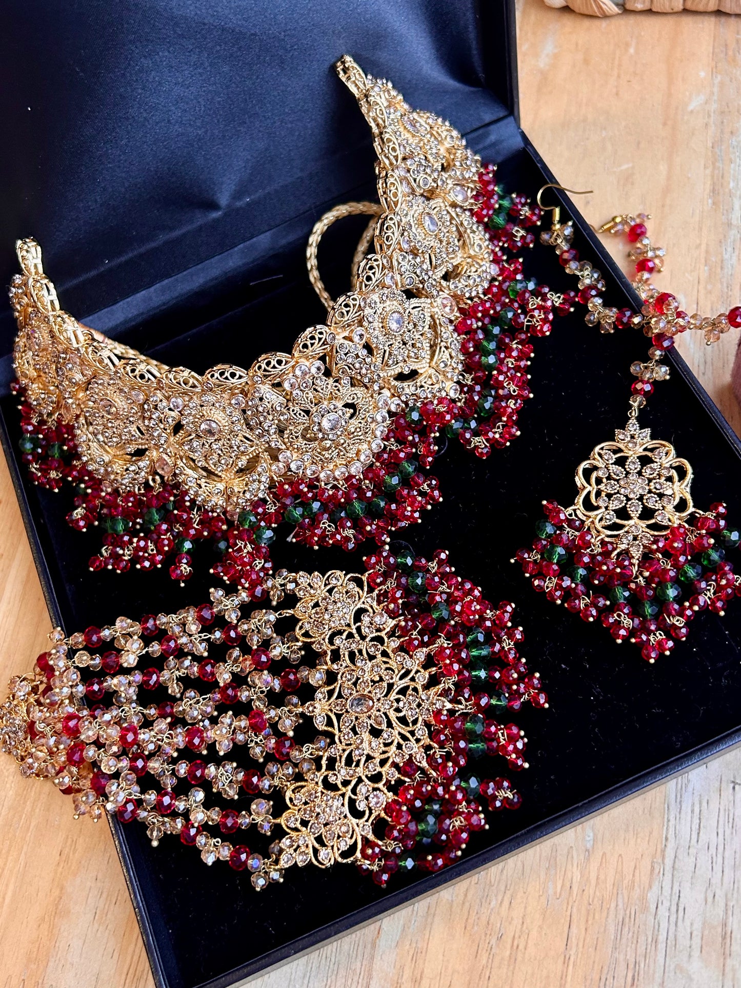 Mia Bridal Set~ Maroon & Green