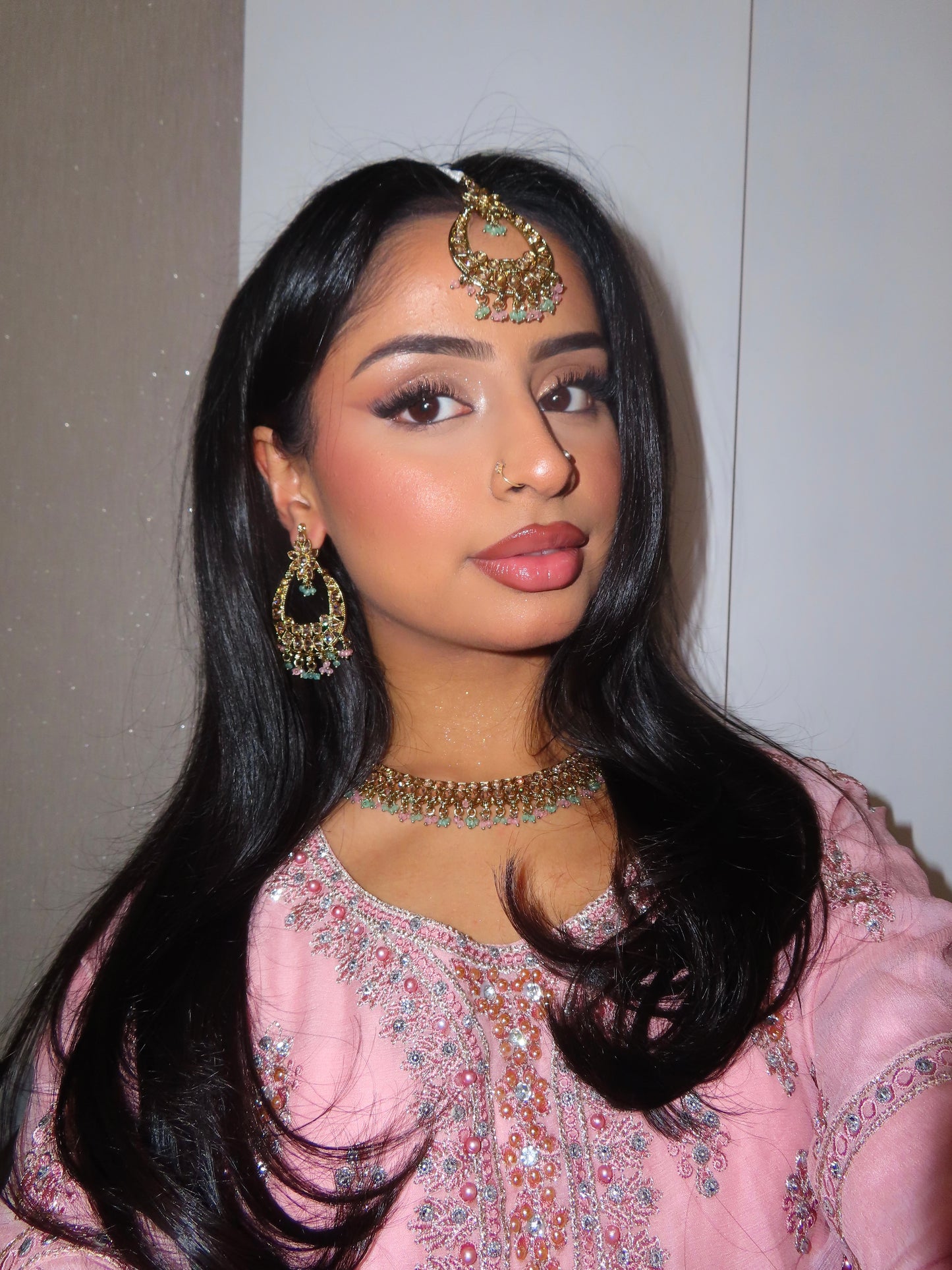 Ankita jewellery set ~Green and pink