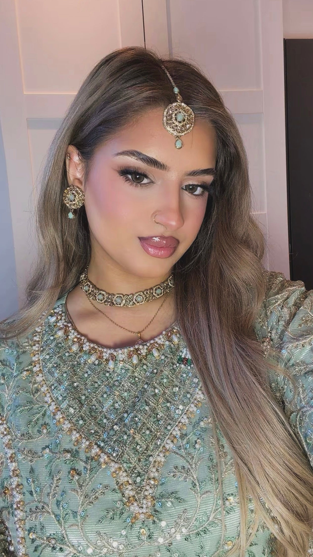 Madhuri set~ mint green