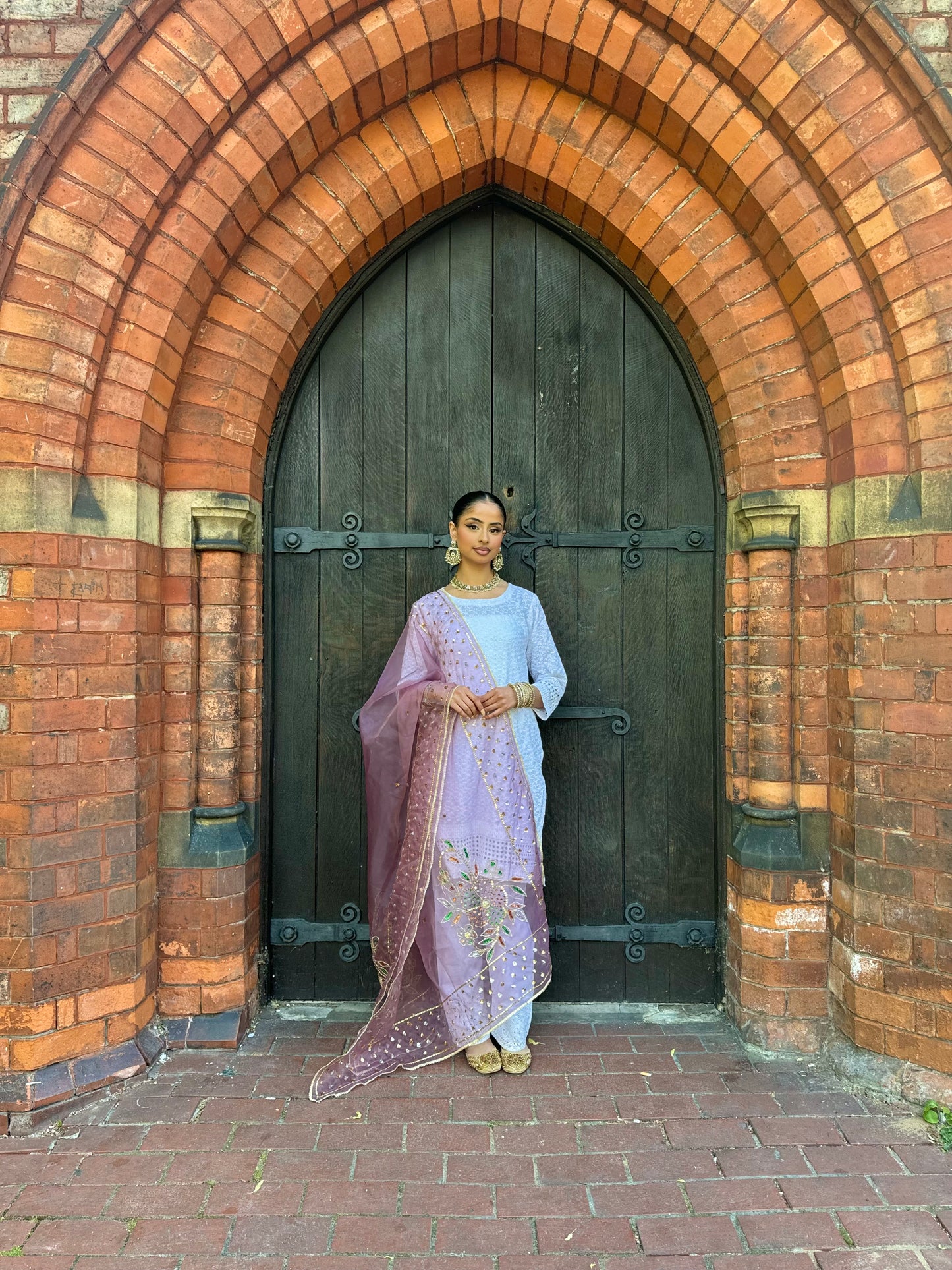 Jasleen Organza Dupatta ~Lavender