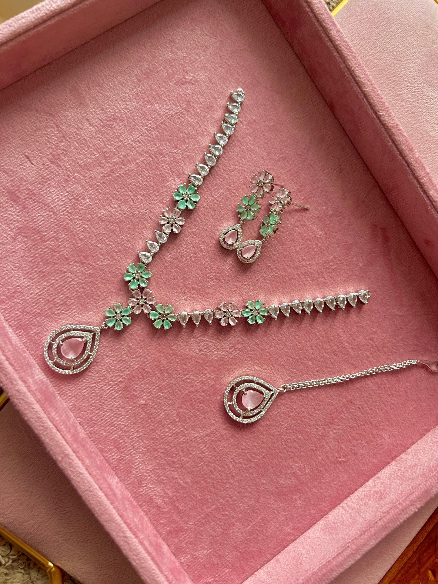 Sharmila set ~ Pink & Green