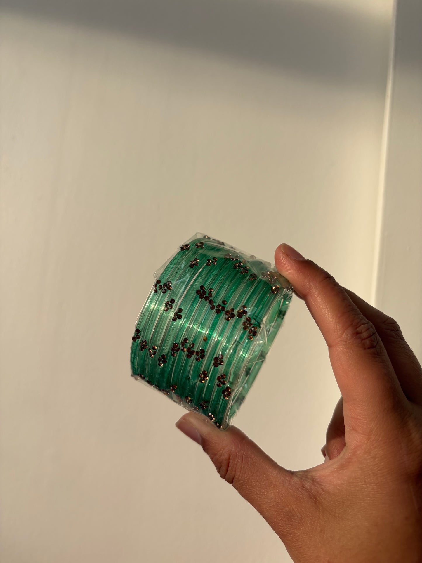Rangeen glass bangle set ~ Aqua