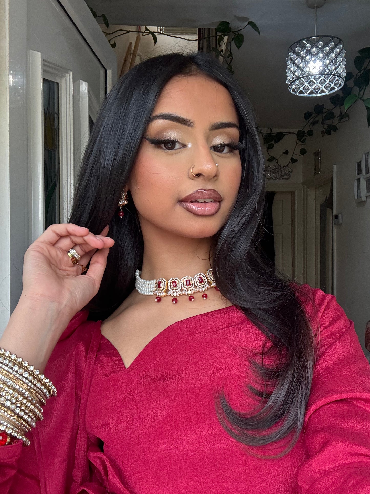 Nusrat jewellery set -Red