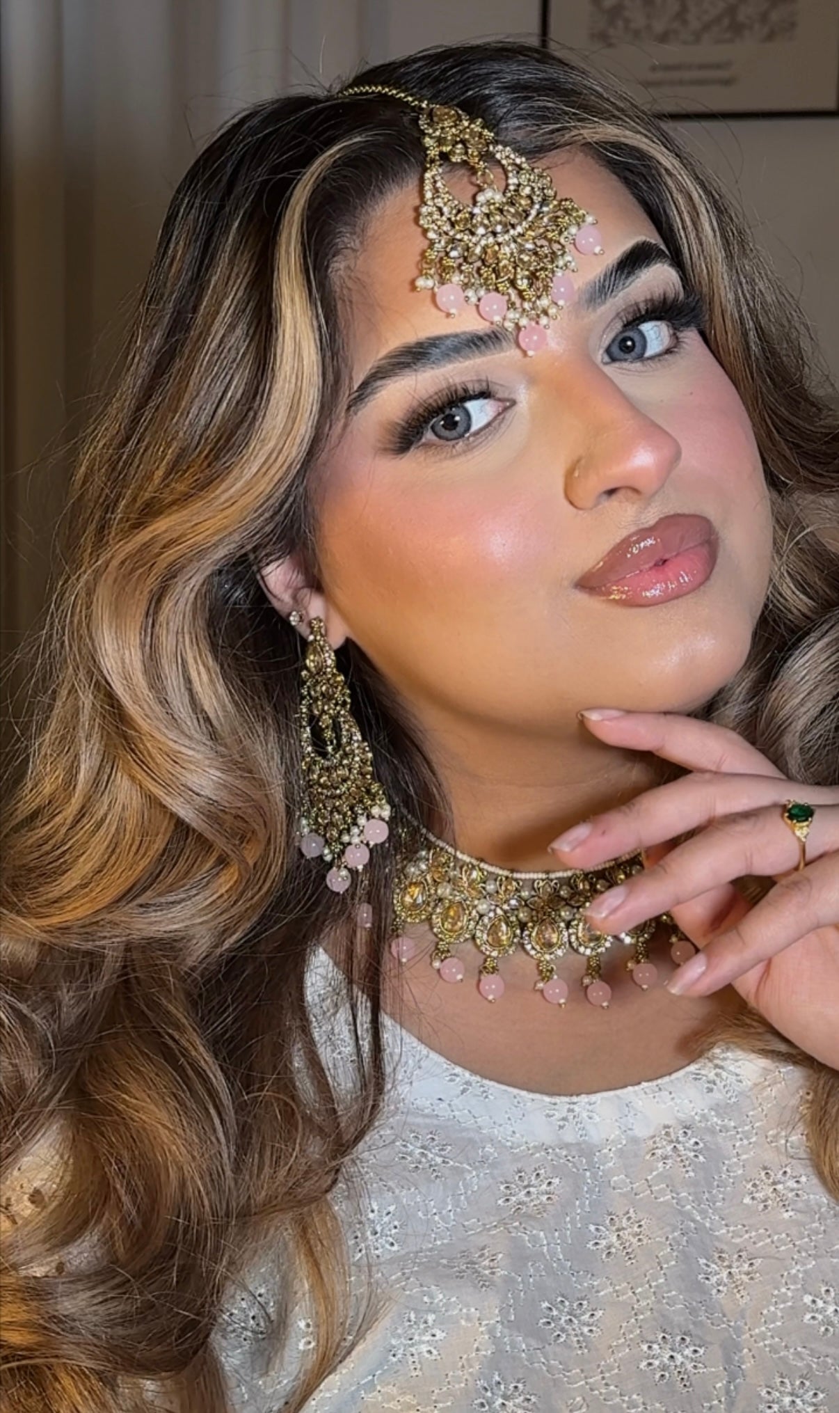 Farah jewellery set~ Pastel pink