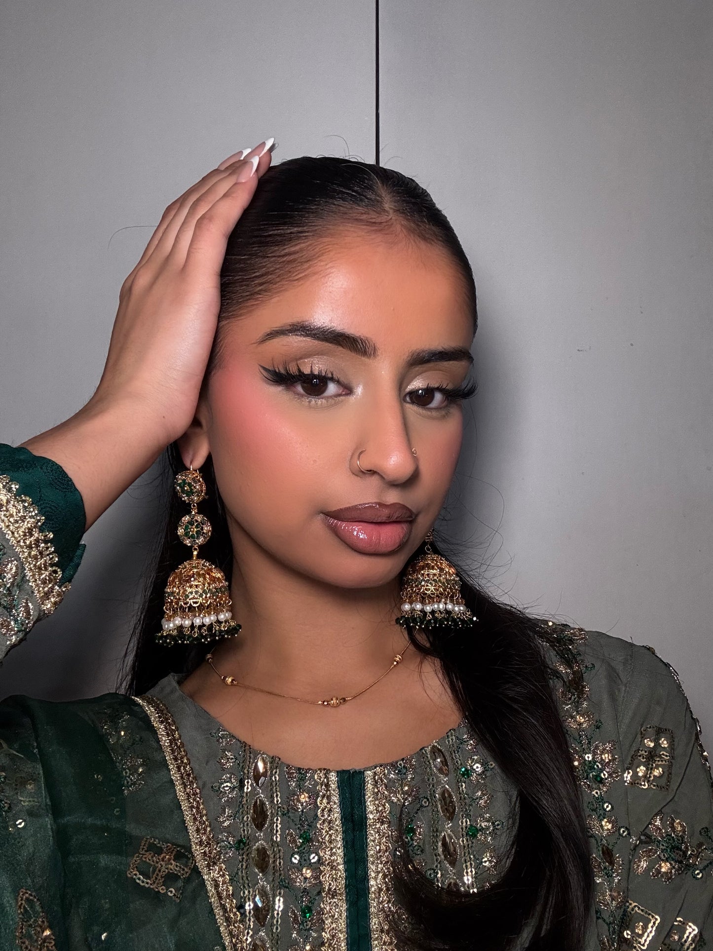 Nafeesa earrings ~ Dark Green