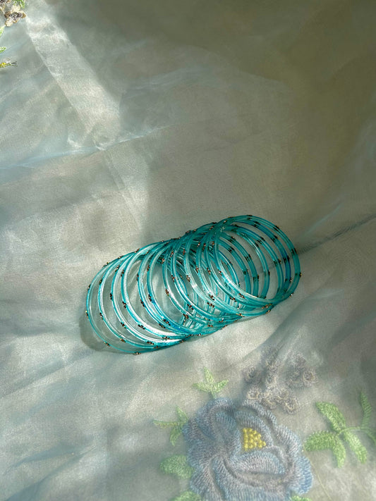 Rangeen glass bangle set ~ Sky Blue