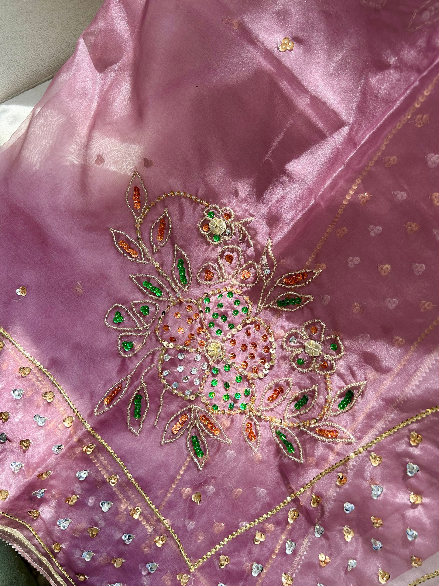 Jasleen Organza Dupatta ~Lavender