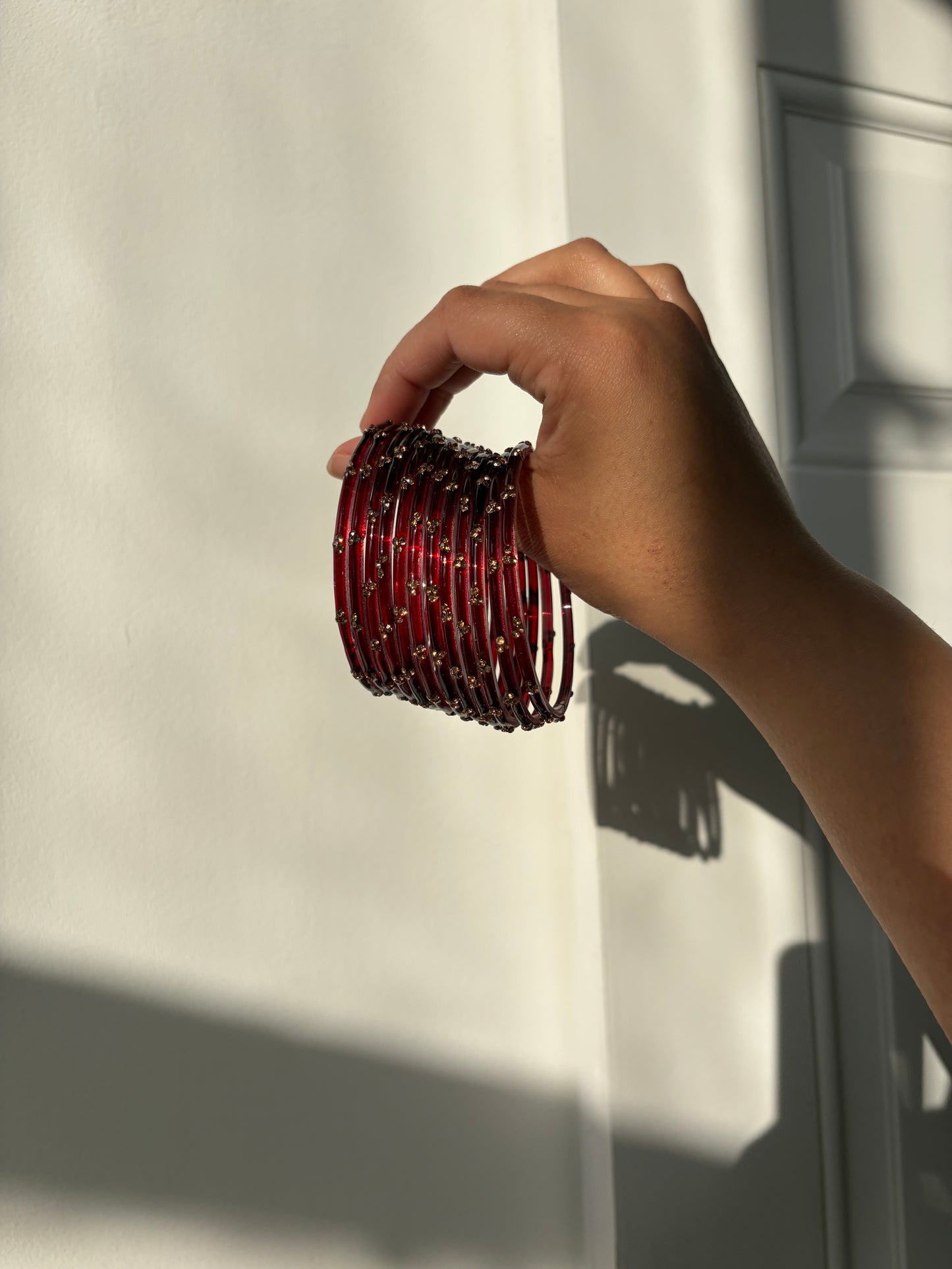 Rangeen glass bangle set ~ Maroon