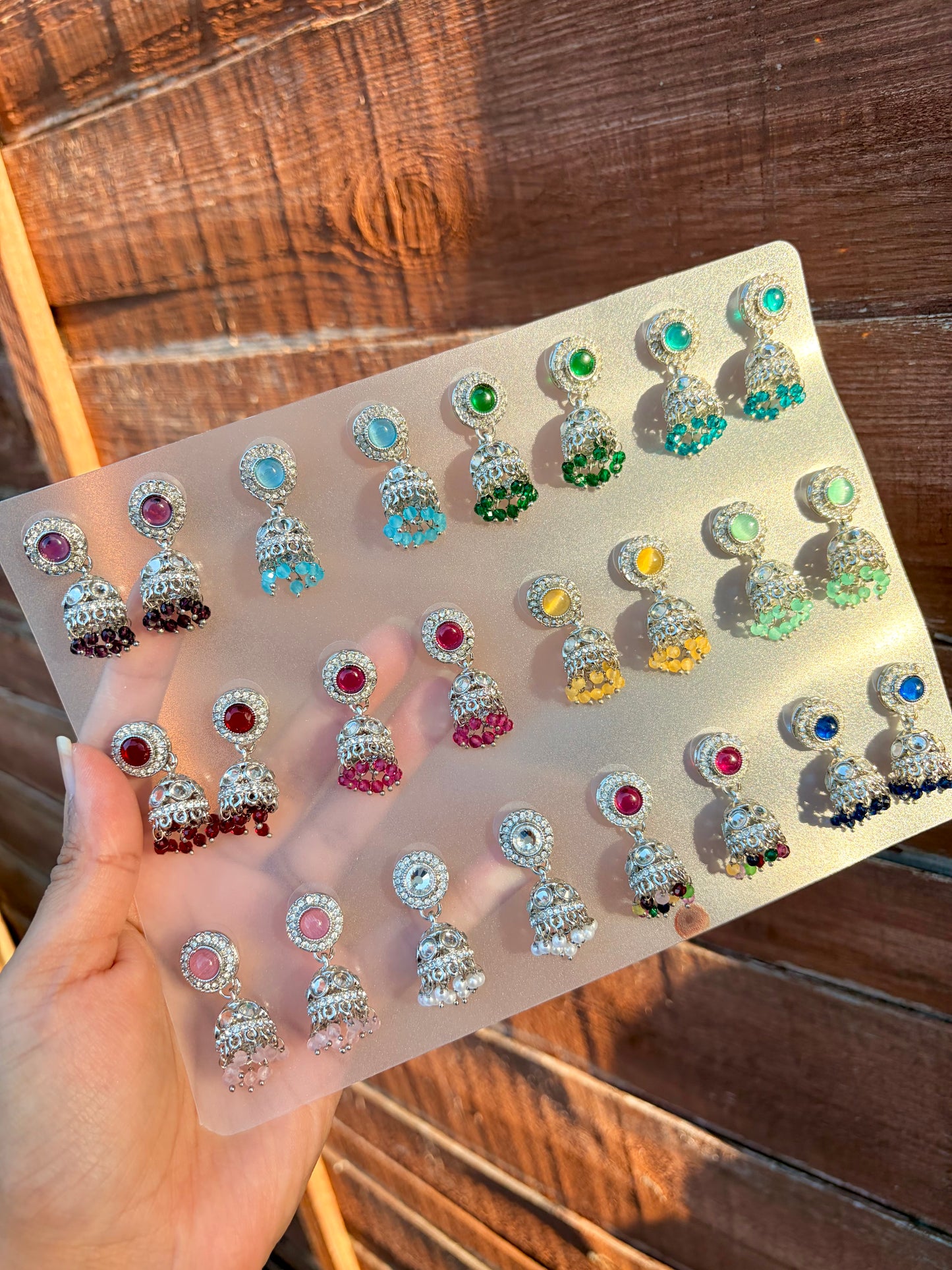 Asfa jhumka set~ silver