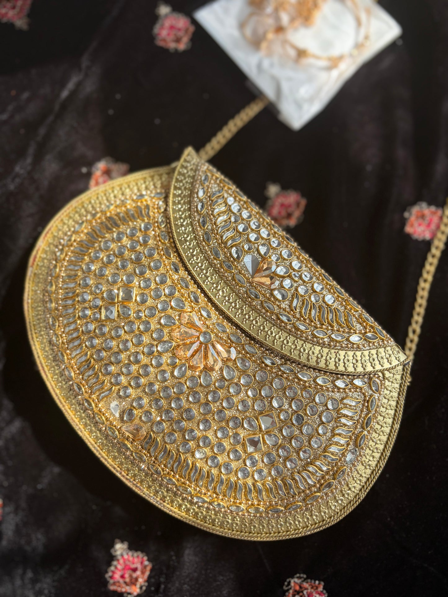 Irza kundan clutch bag