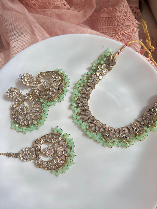 Sofia jewellery set ~ mint green