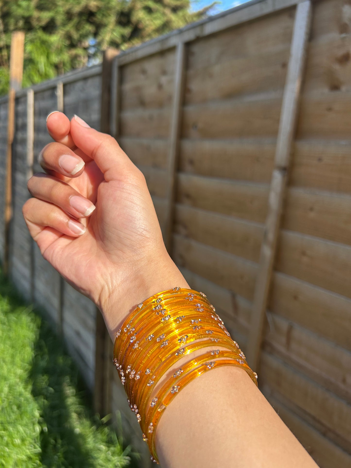 Rangeen glass bangle set ~ Haldi