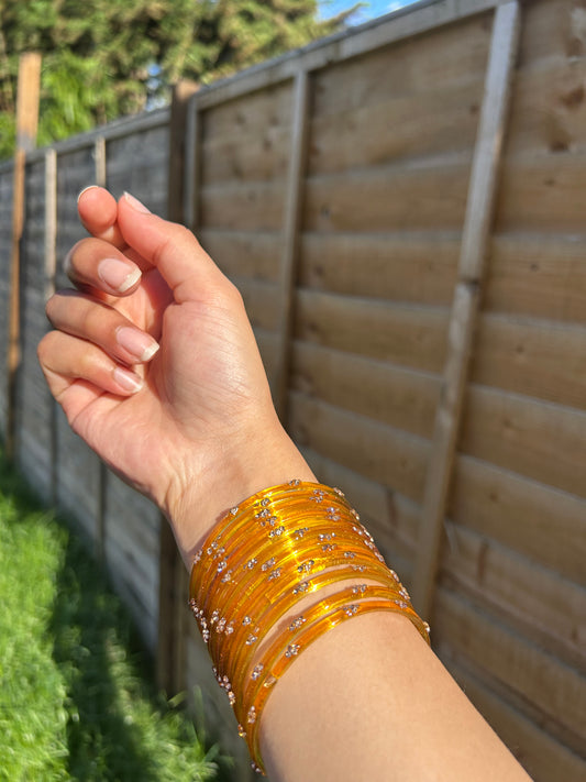 Rangeen glass bangle set ~ Haldi