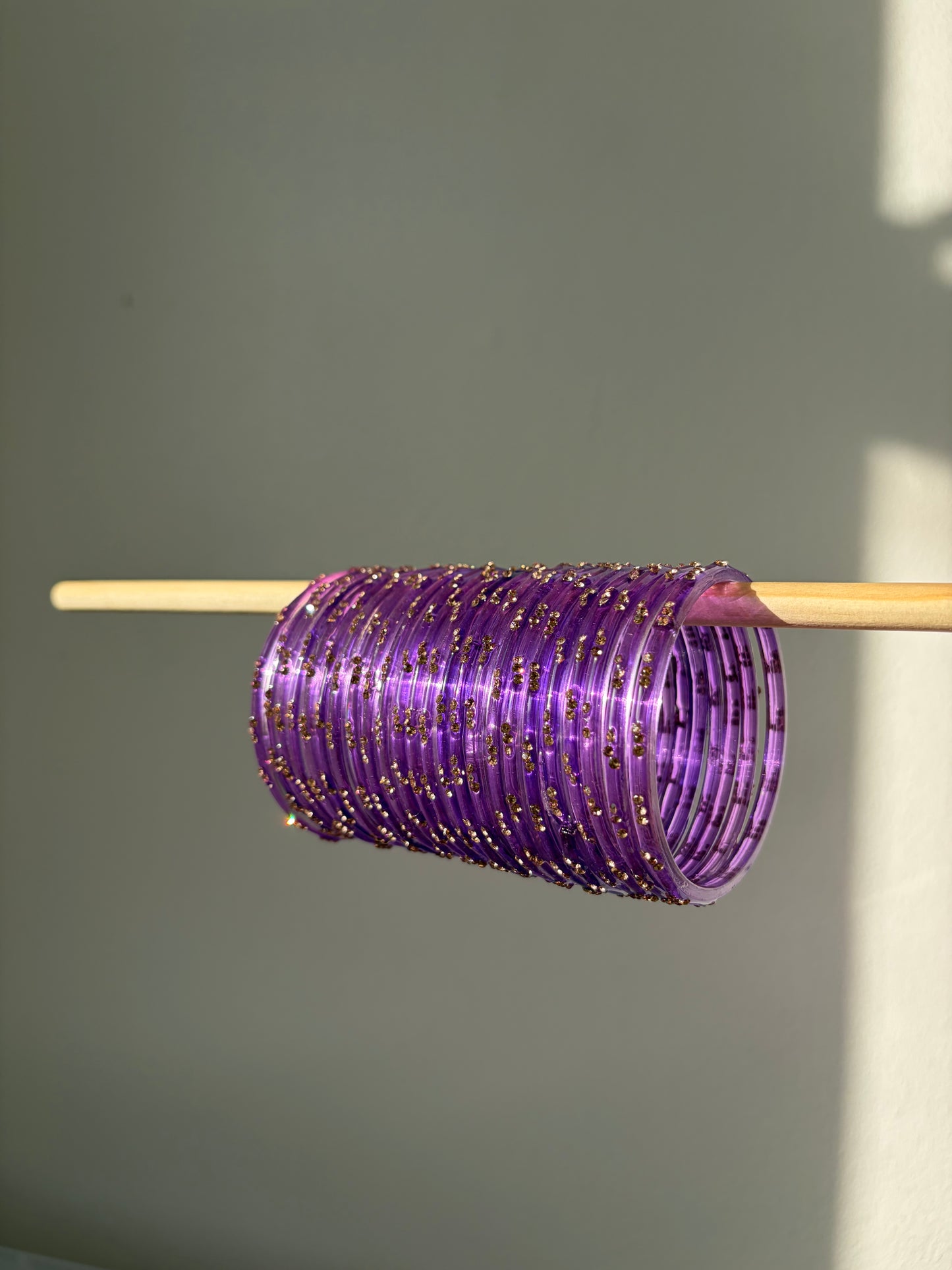Rangeen glass bangle set ~ Amethyst Purple (choose from 2 designs)