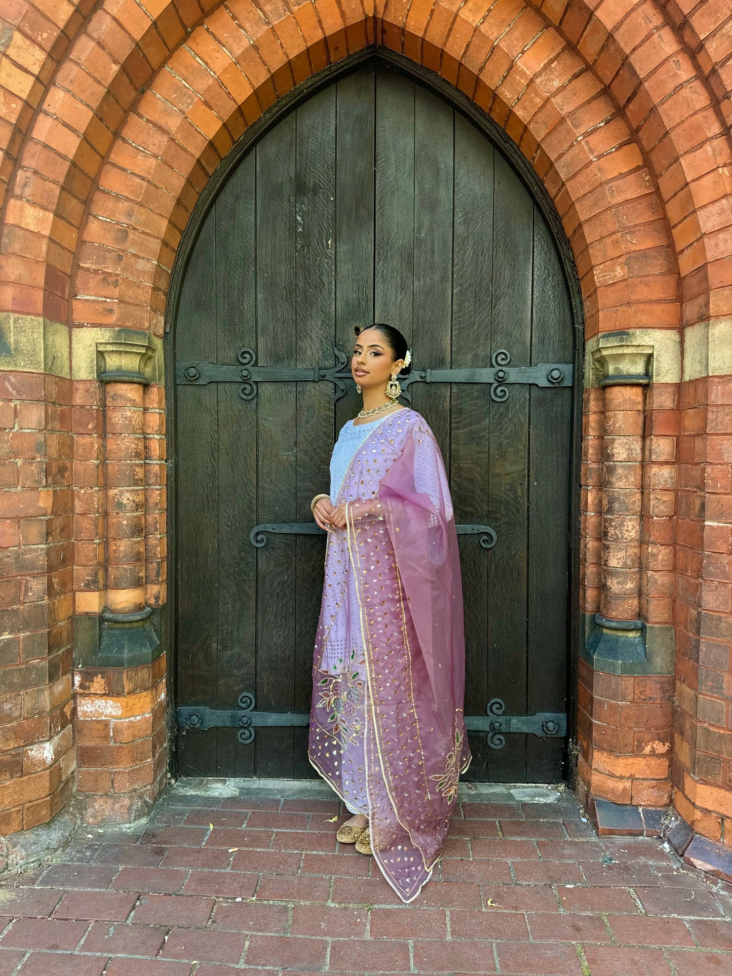 Jasleen Organza Dupatta ~Lavender