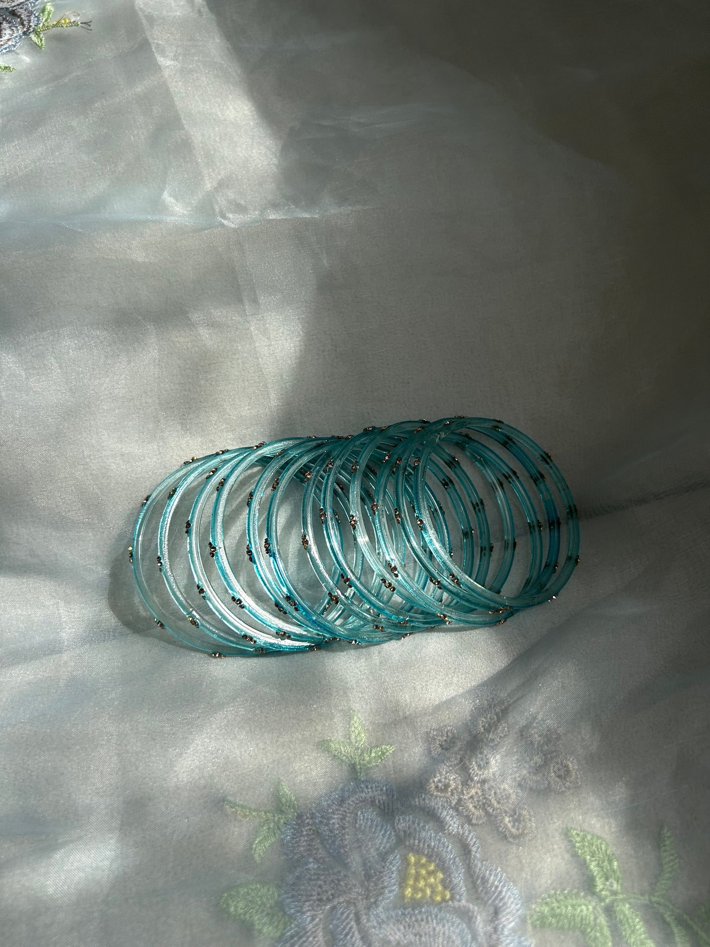 Rangeen glass bangle set ~ Sky Blue
