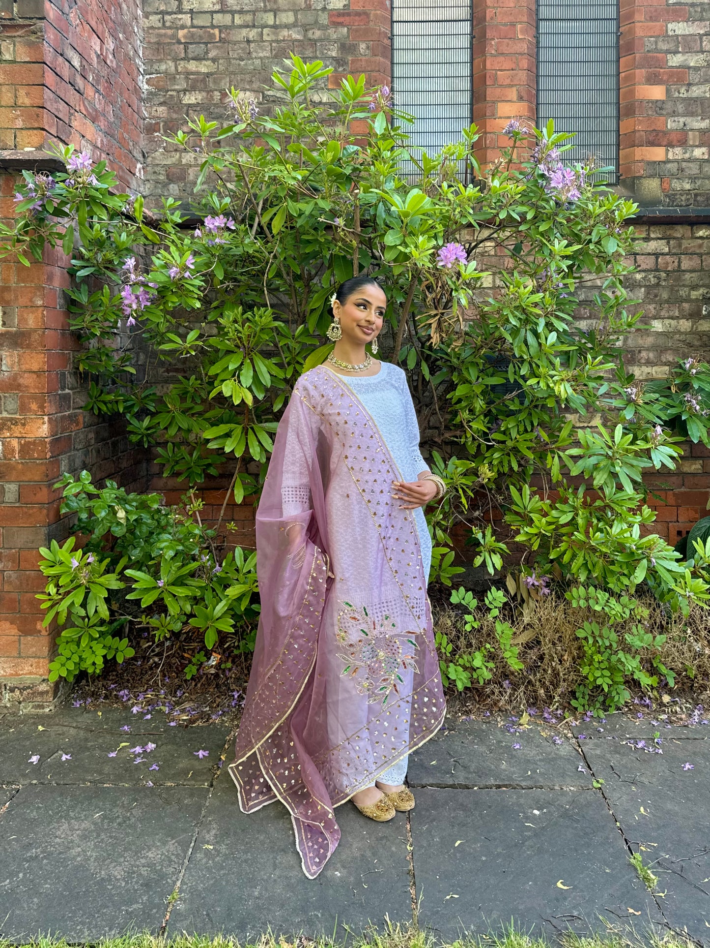 Jasleen Organza Dupatta ~Lavender