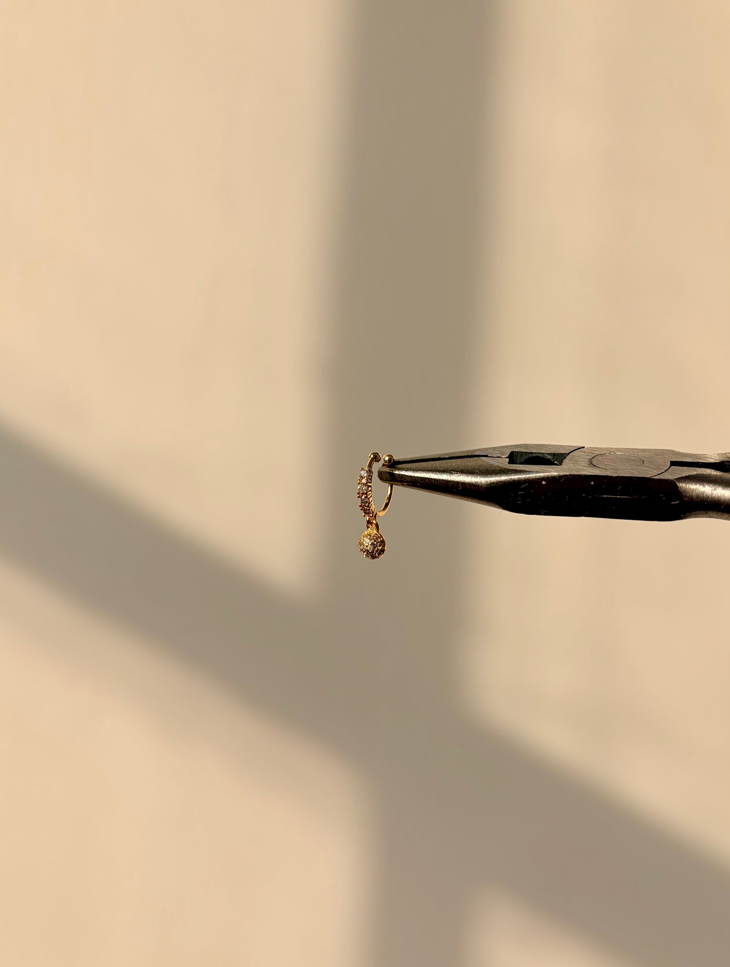 Moon nose ring - gold (no piercing needed)