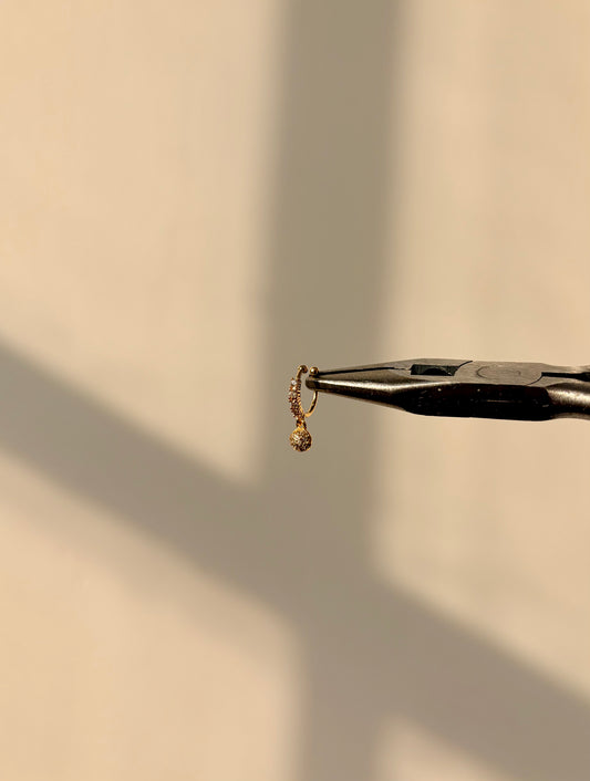 Moon nose ring - gold (no piercing needed)