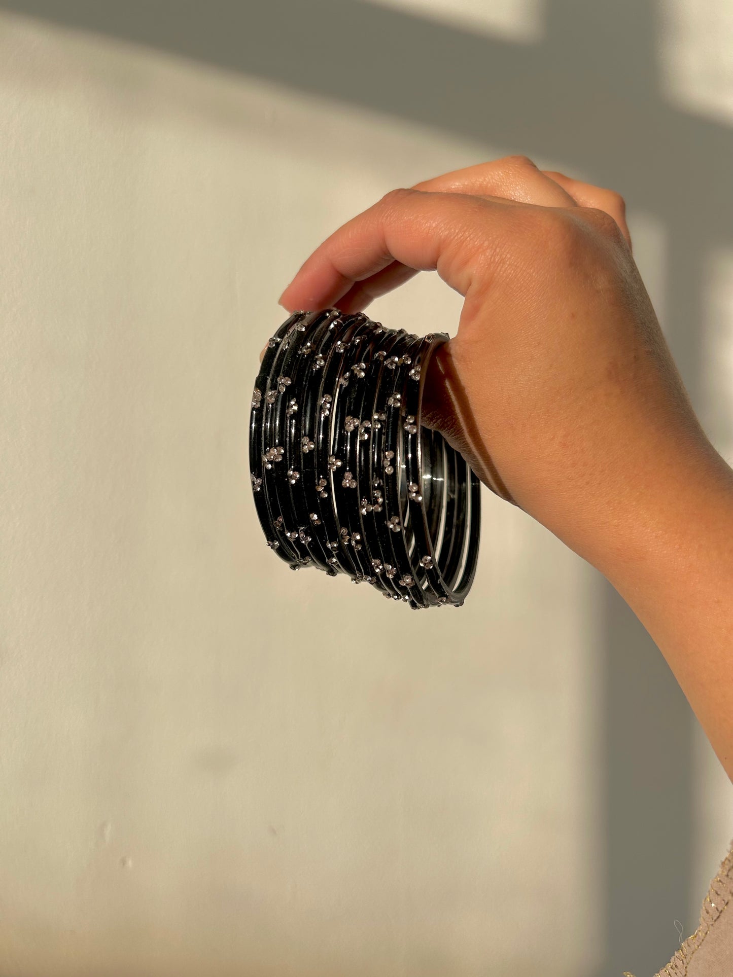Rangeen glass bangle set ~ Black