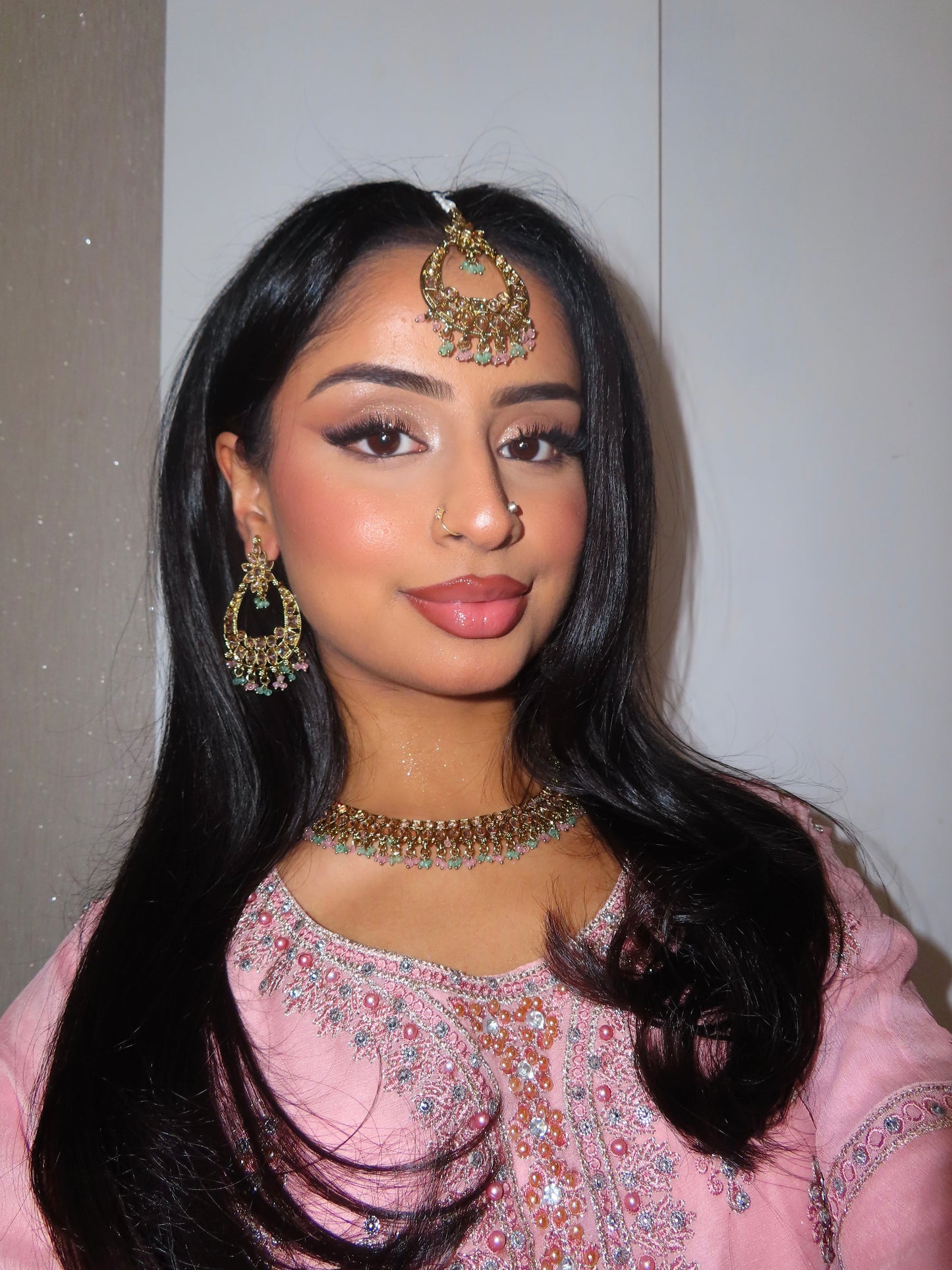 Ankita jewellery set ~Green and pink