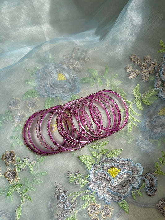 Rangeen glass bangle set ~ Dark Purple