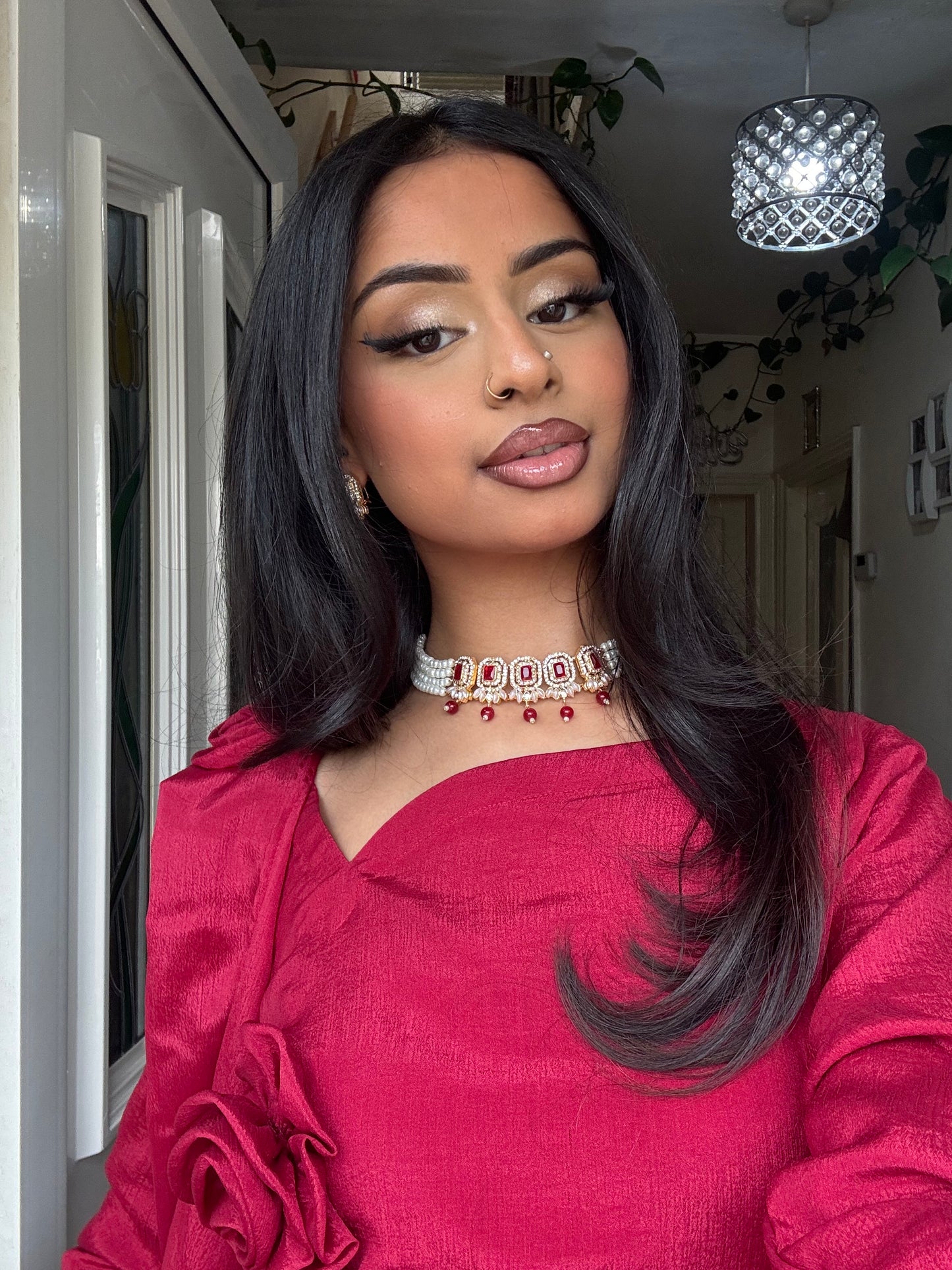 Nusrat jewellery set -Red