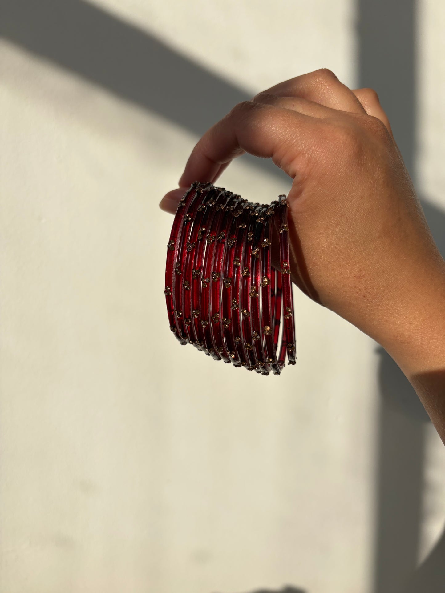Rangeen glass bangle set ~ Maroon
