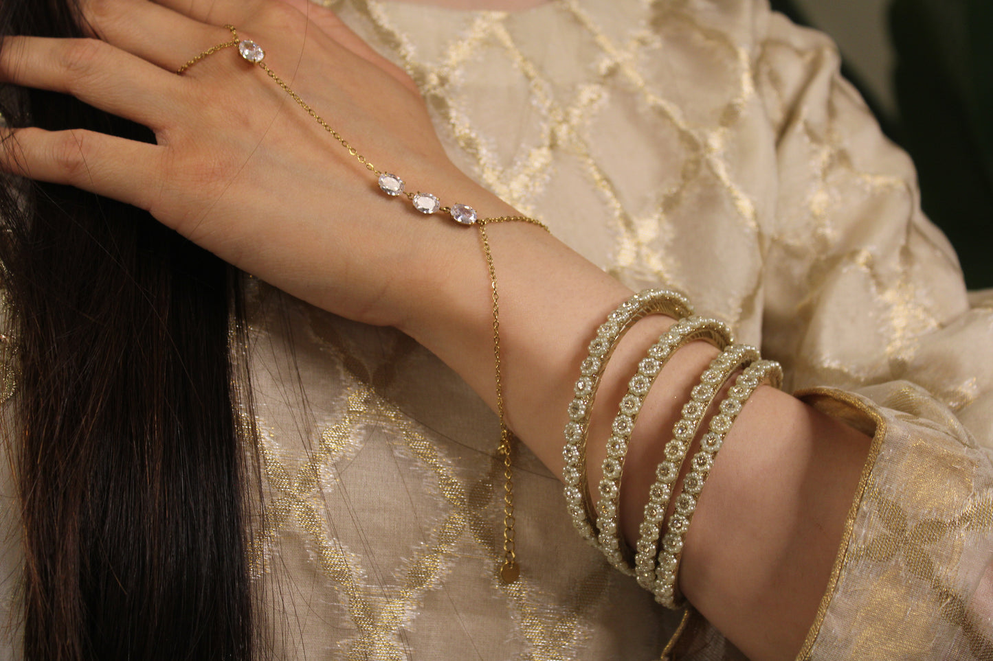 Sabeena floral bangles ~Gold