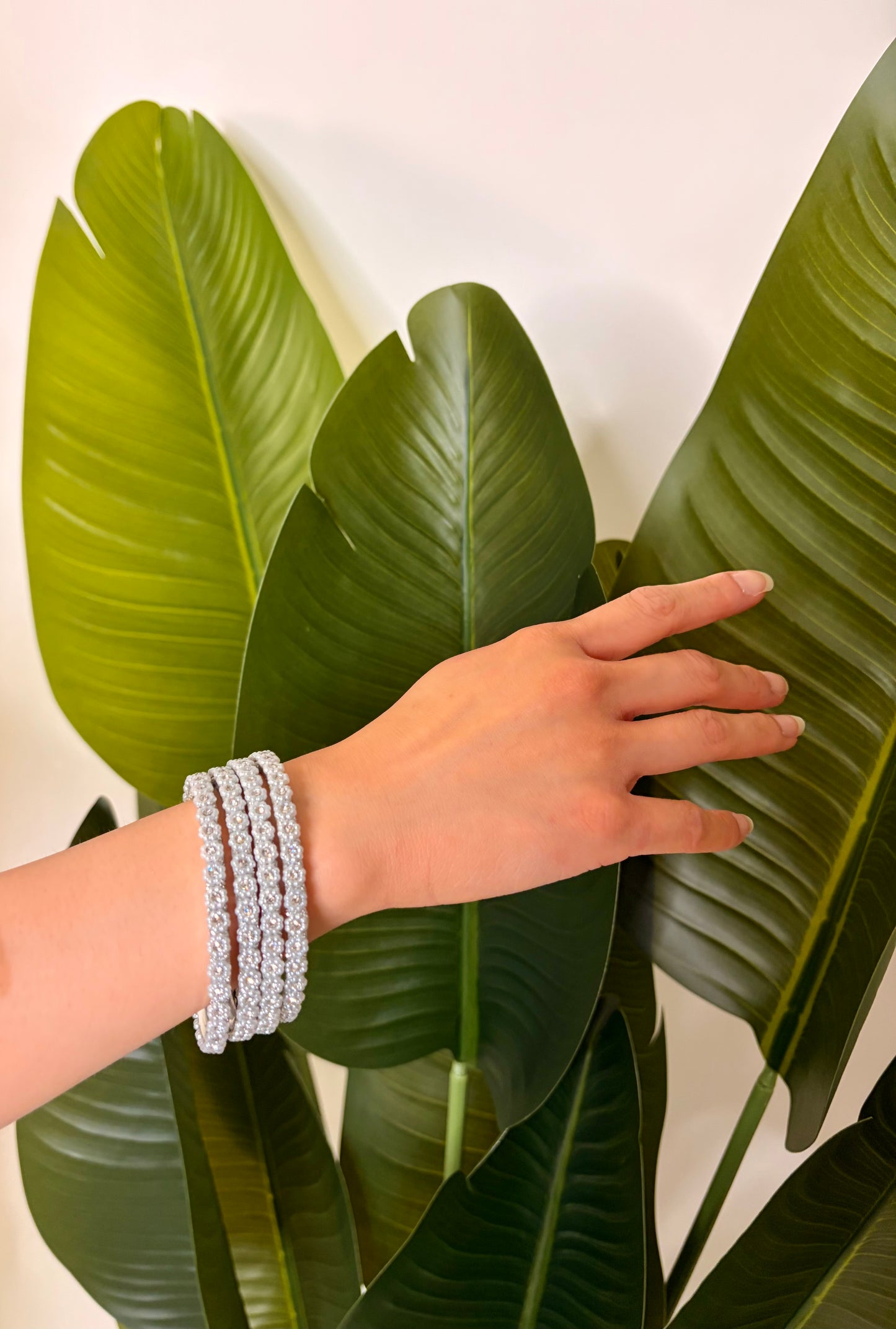 Sabeena floral bangles ~Silver