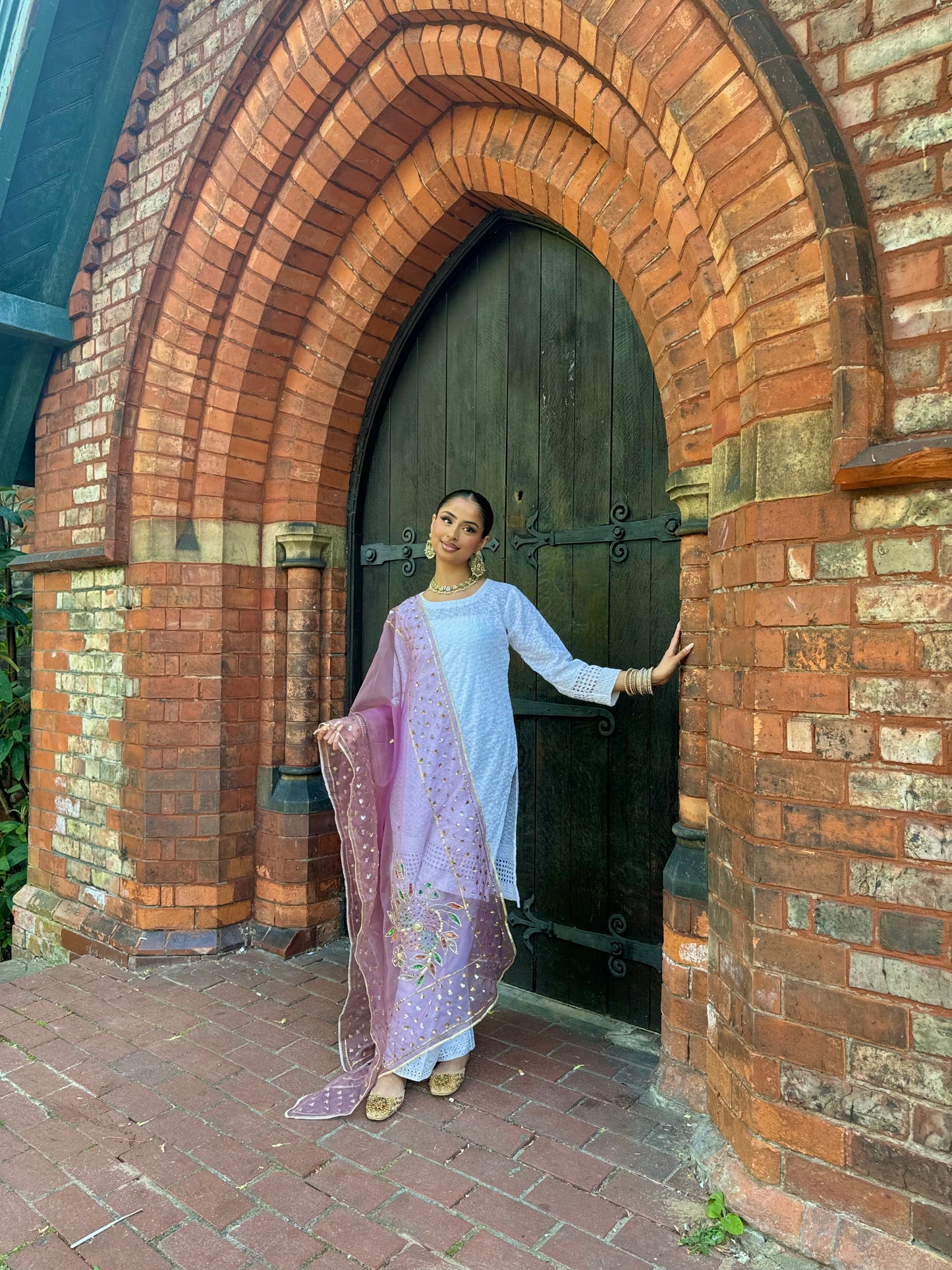 Jasleen Organza Dupatta ~Lavender