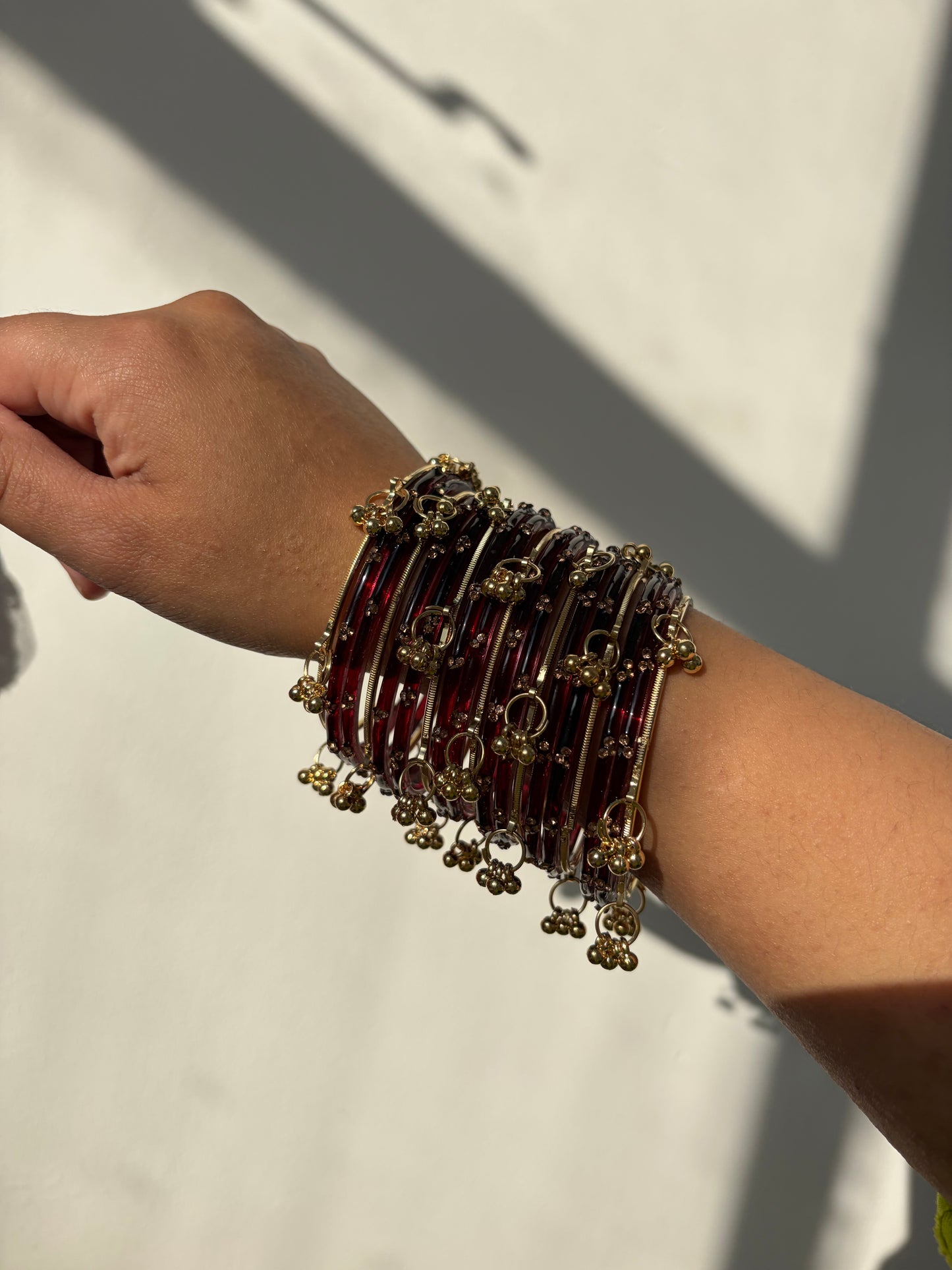 Rangeen glass bangle set ~ Maroon