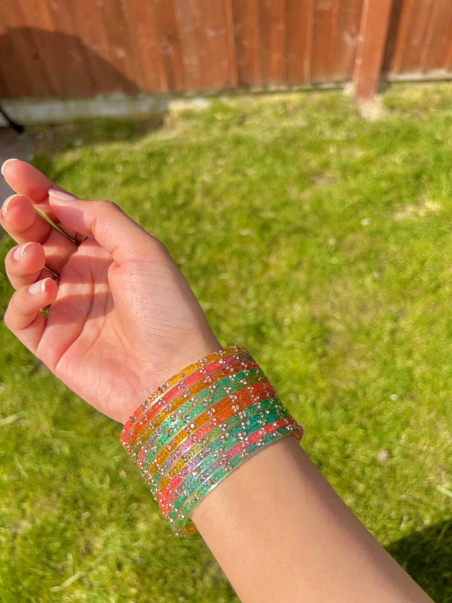 Rangeen glass bangle set ~ Light Pastel