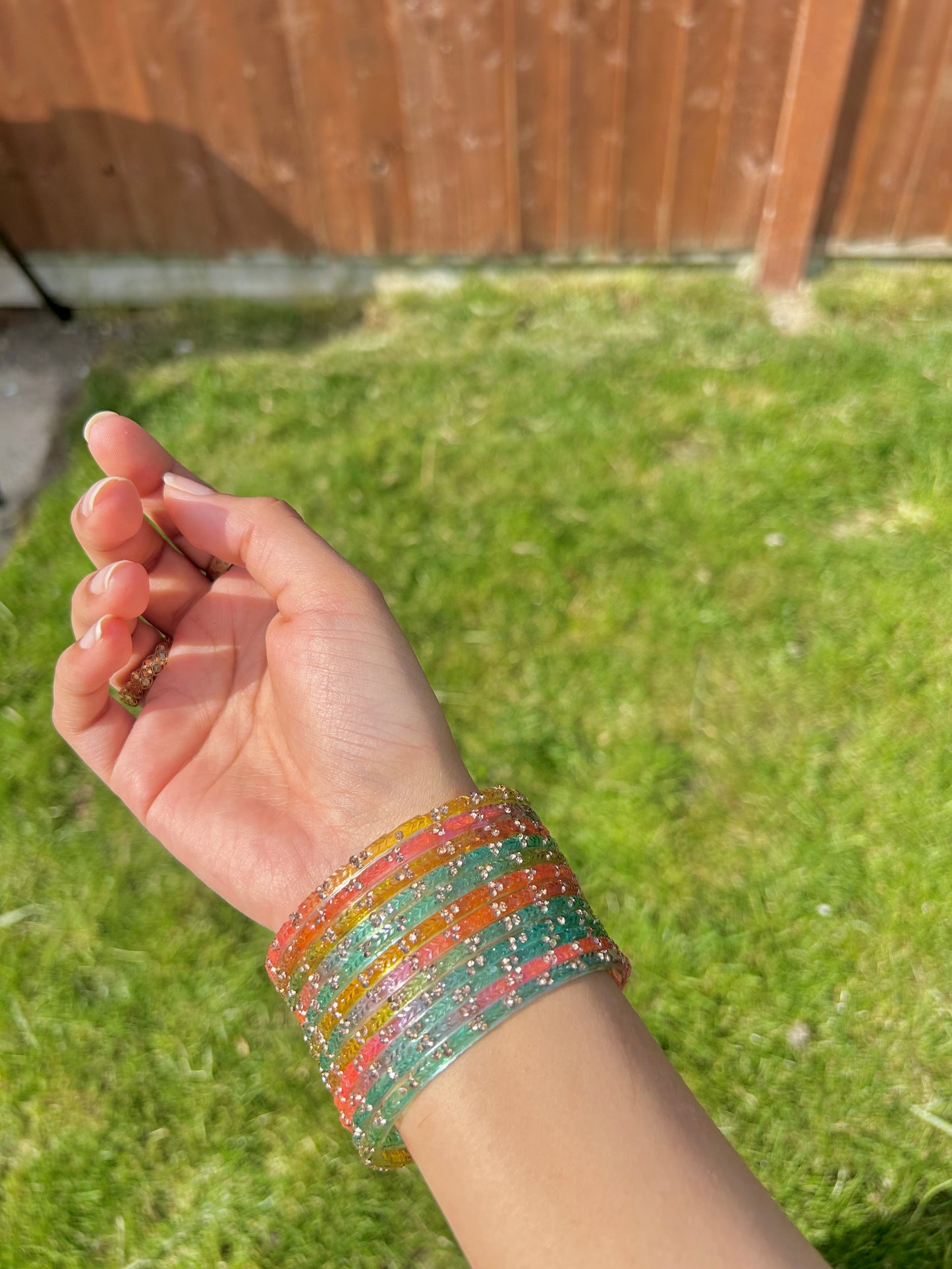 Rangeen glass bangle set ~ Light Pastel