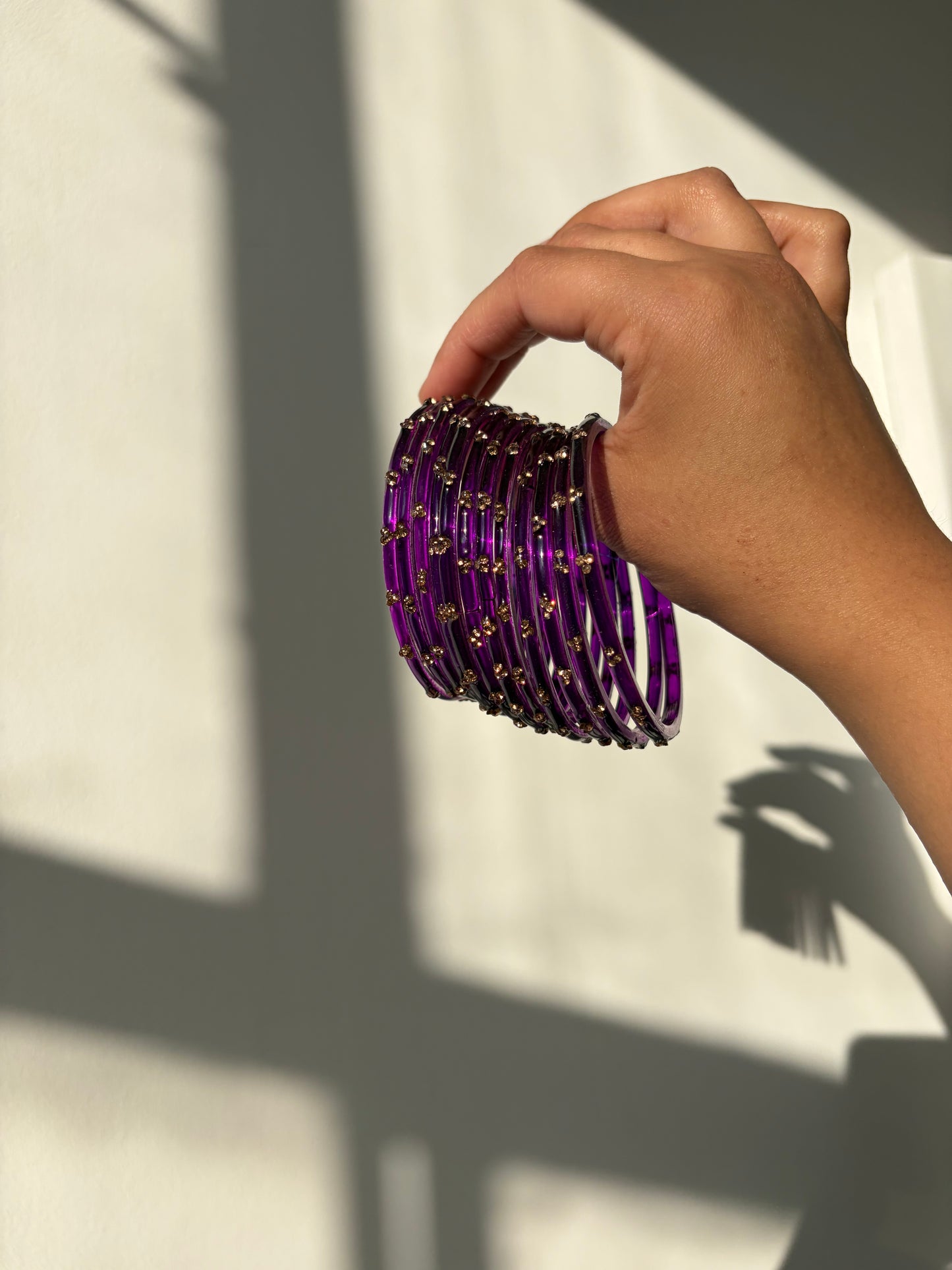 Rangeen glass bangle set ~ Indigo